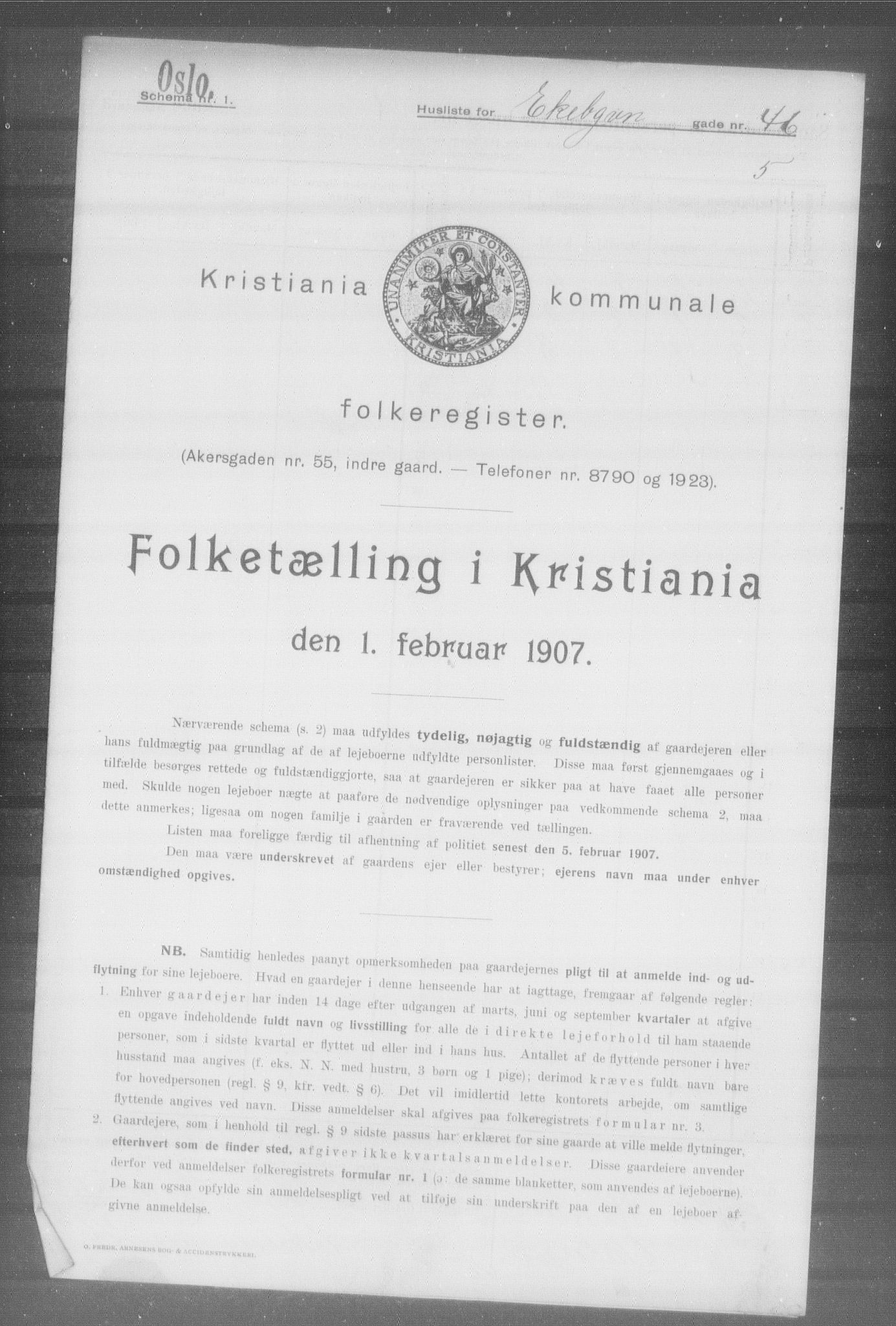OBA, Municipal Census 1907 for Kristiania, 1907, p. 10295