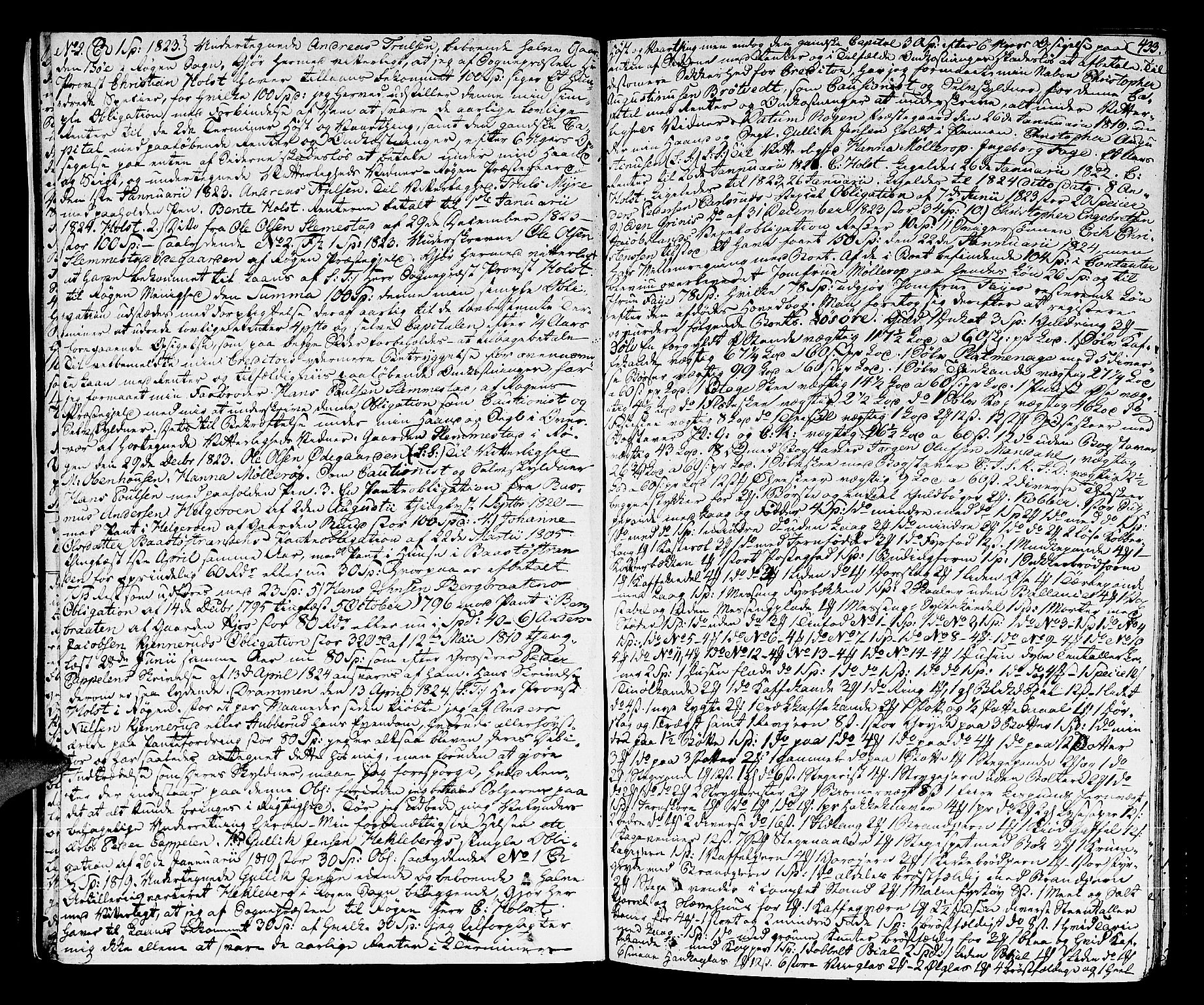 Lier, Røyken og Hurum sorenskriveri, AV/SAKO-A-89/H/Hc/L0010a: Skifteprotokoll, 1813-1835, p. 432b-433a