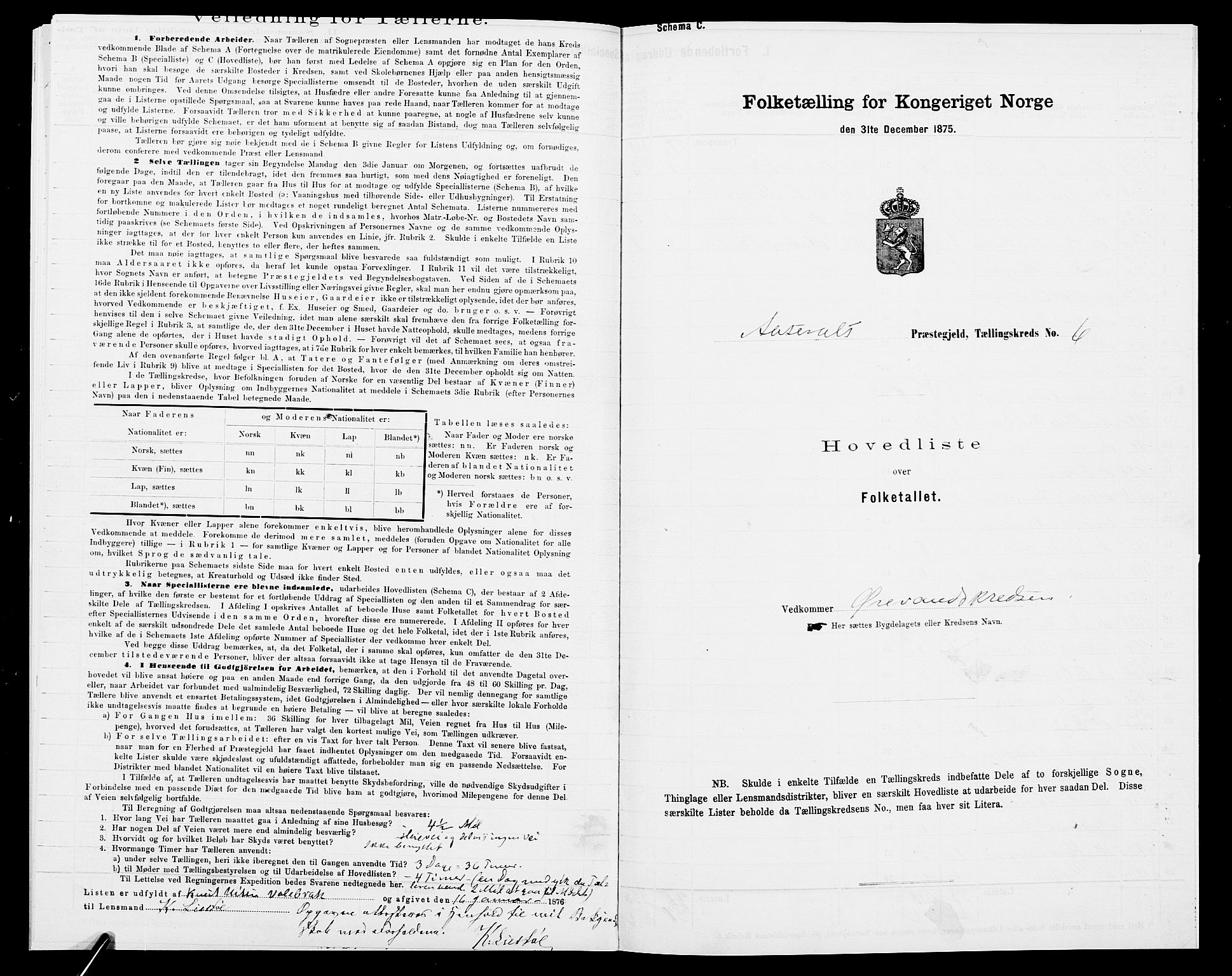 SAK, 1875 census for 0980P Åseral, 1875, p. 23