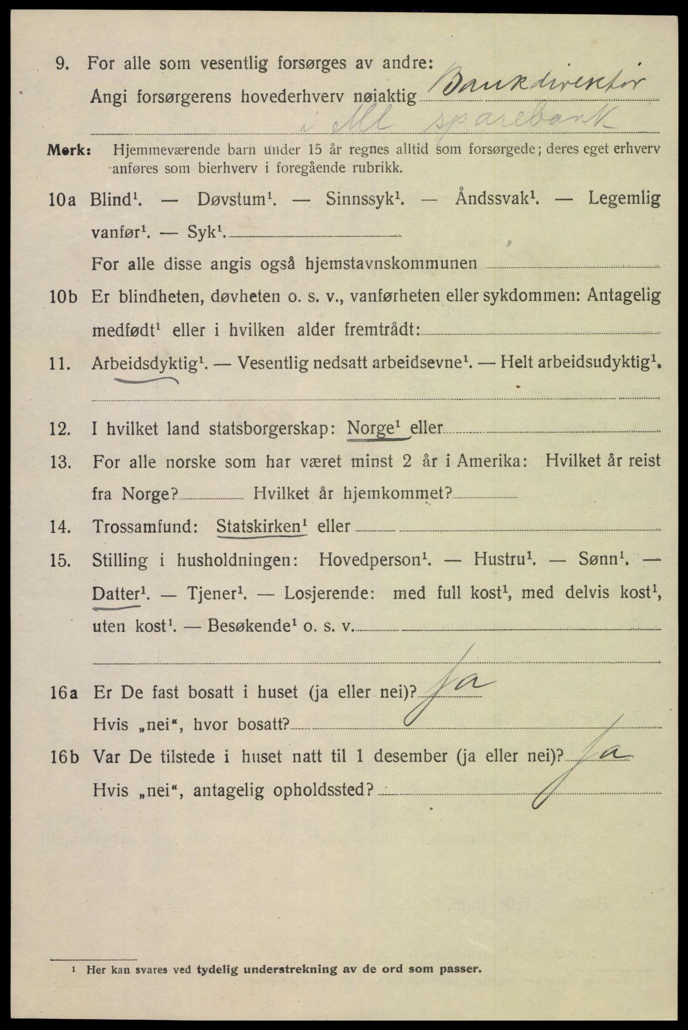 SAK, 1920 census for Mandal, 1920, p. 5882