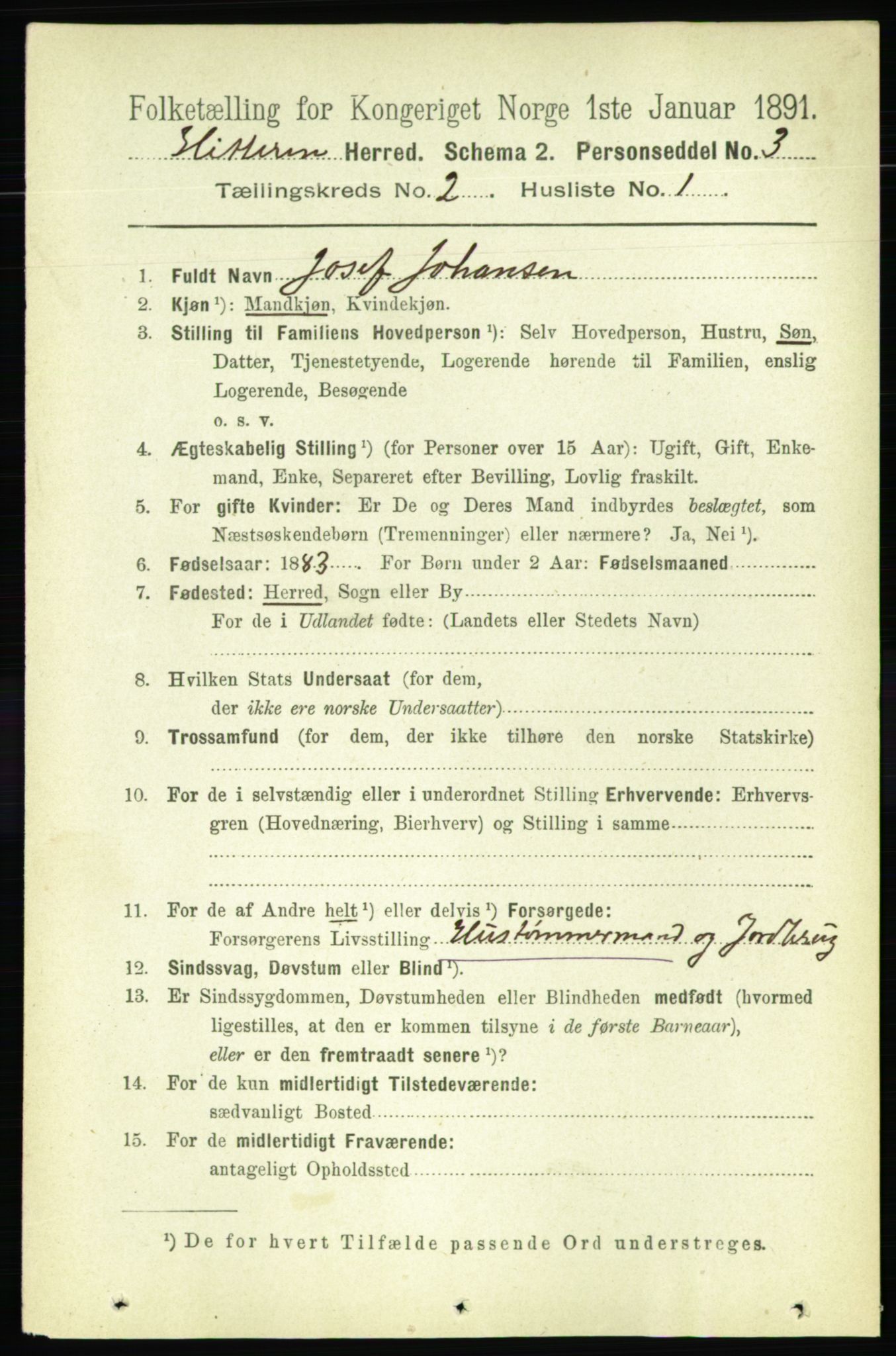 RA, 1891 census for 1617 Hitra, 1891, p. 225