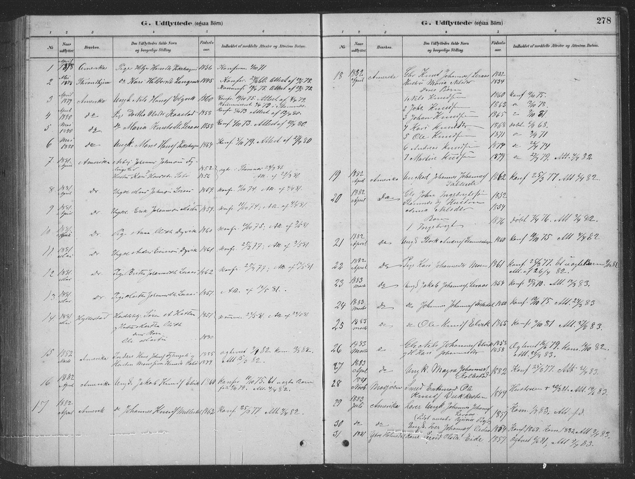 Vaksdal Sokneprestembete, AV/SAB-A-78901/H/Hab: Parish register (copy) no. D 1, 1878-1939, p. 278