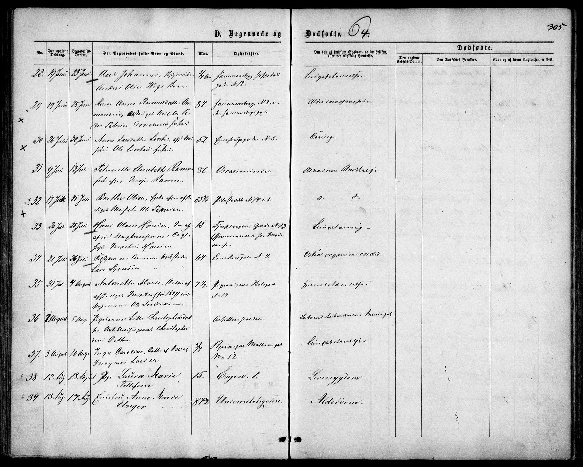 Garnisonsmenigheten Kirkebøker, SAO/A-10846/F/Fa/L0010: Parish register (official) no. 10, 1859-1869, p. 305