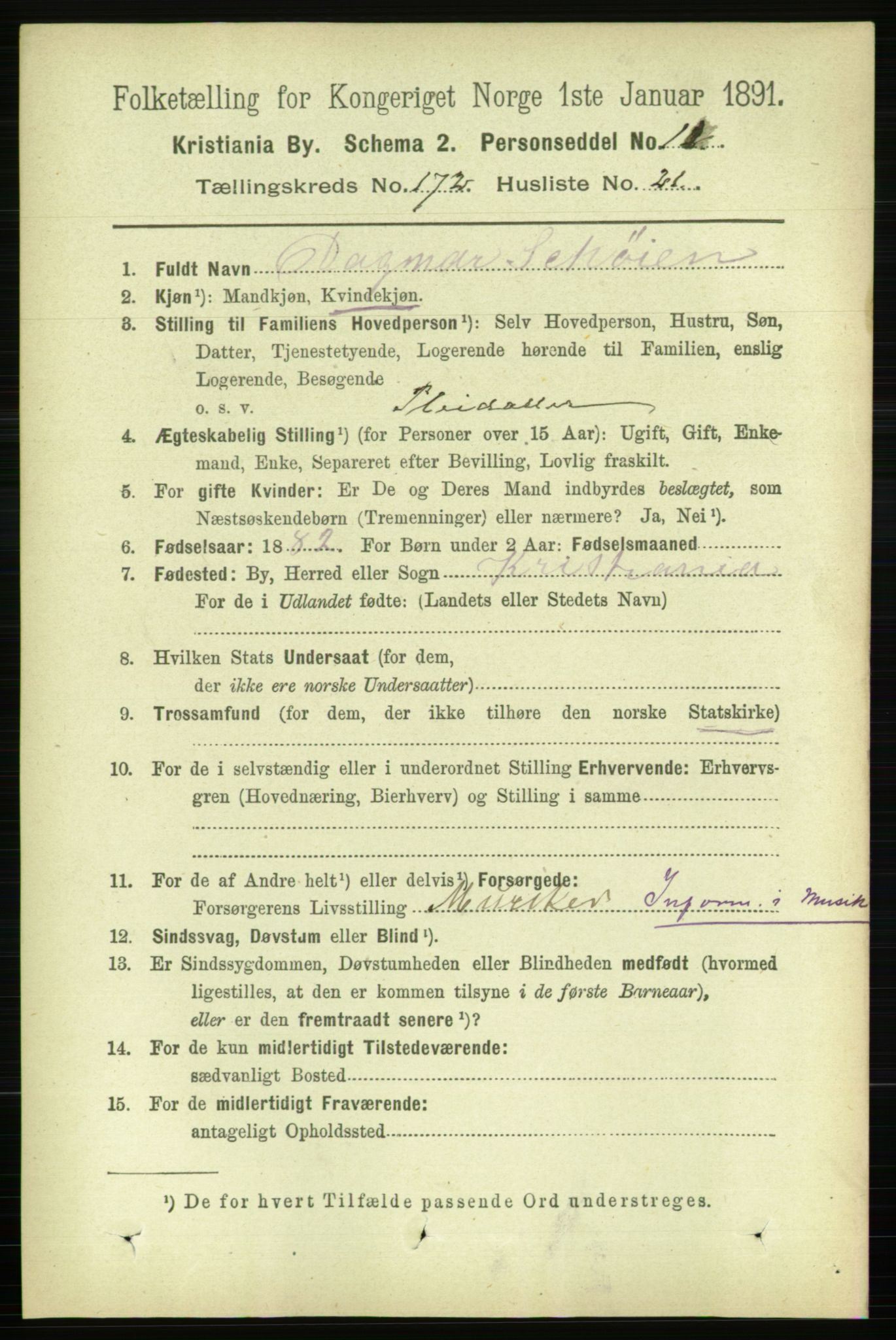RA, 1891 census for 0301 Kristiania, 1891, p. 102514