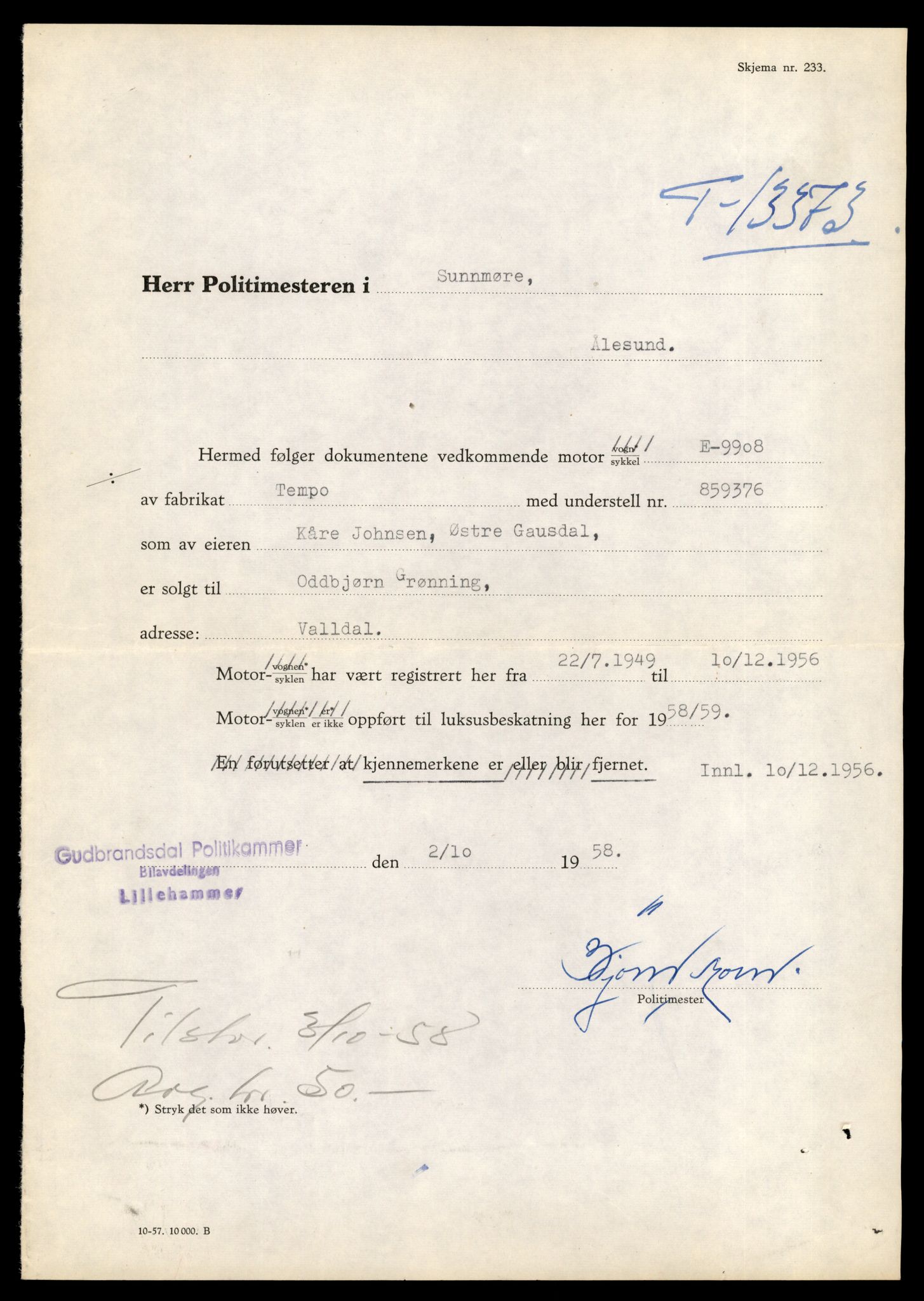 Møre og Romsdal vegkontor - Ålesund trafikkstasjon, AV/SAT-A-4099/F/Fe/L0039: Registreringskort for kjøretøy T 13361 - T 13530, 1927-1998, p. 211