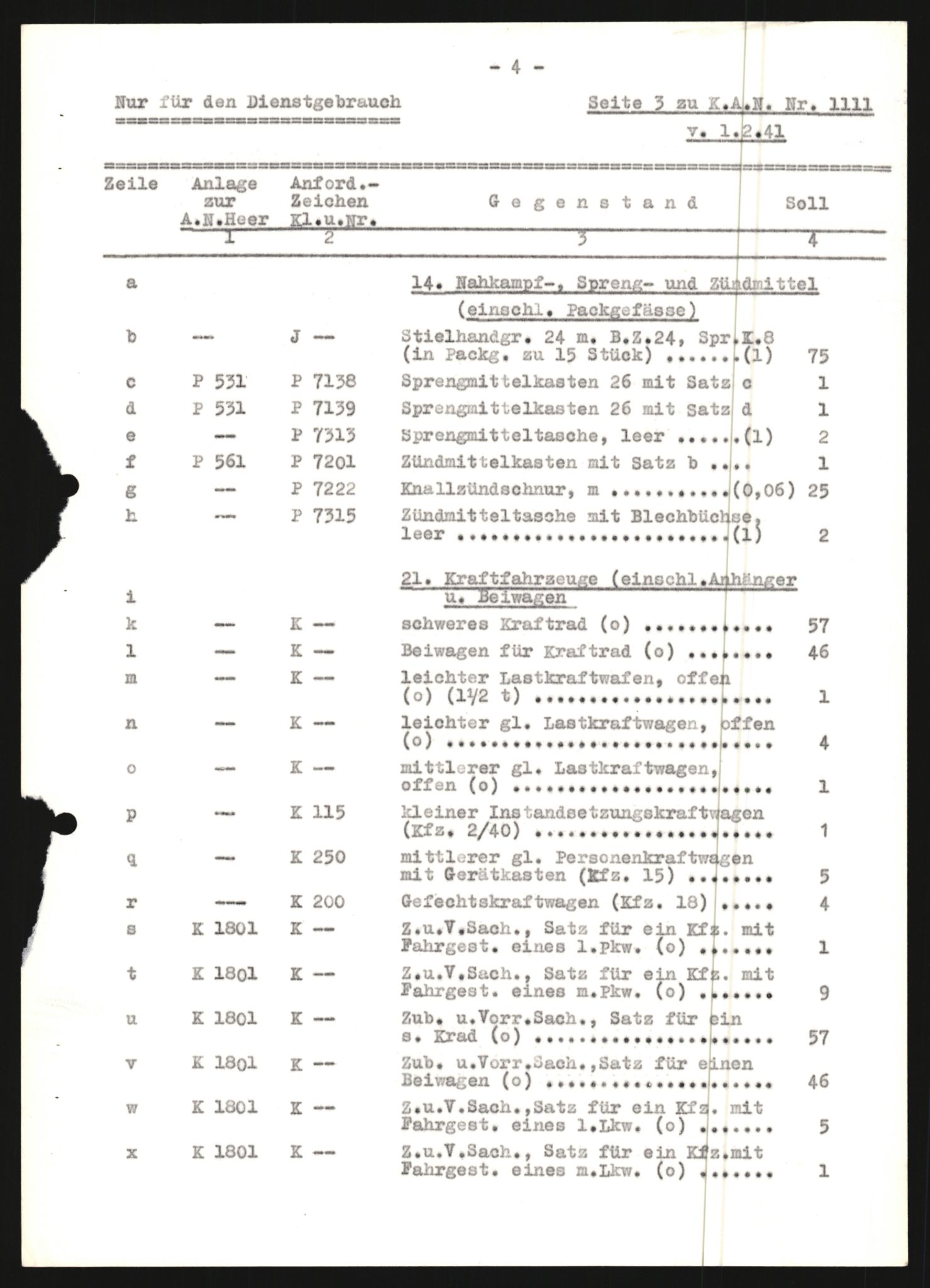 Forsvarets Overkommando. 2 kontor. Arkiv 11.4. Spredte tyske arkivsaker, AV/RA-RAFA-7031/D/Dar/Dara/L0020: Kriegsstärkenachweisungen, 1943-1945, p. 644