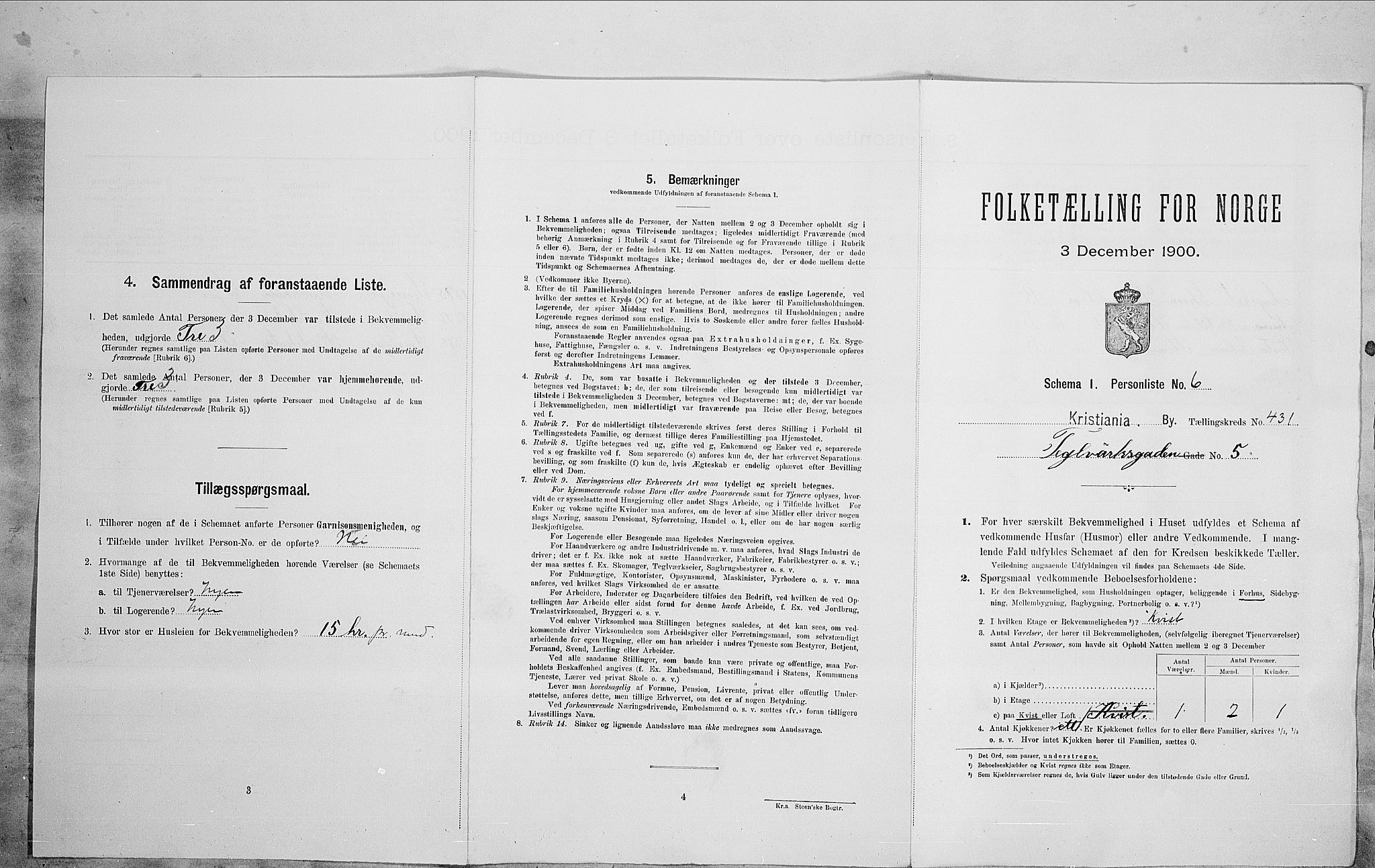 SAO, 1900 census for Kristiania, 1900, p. 96076