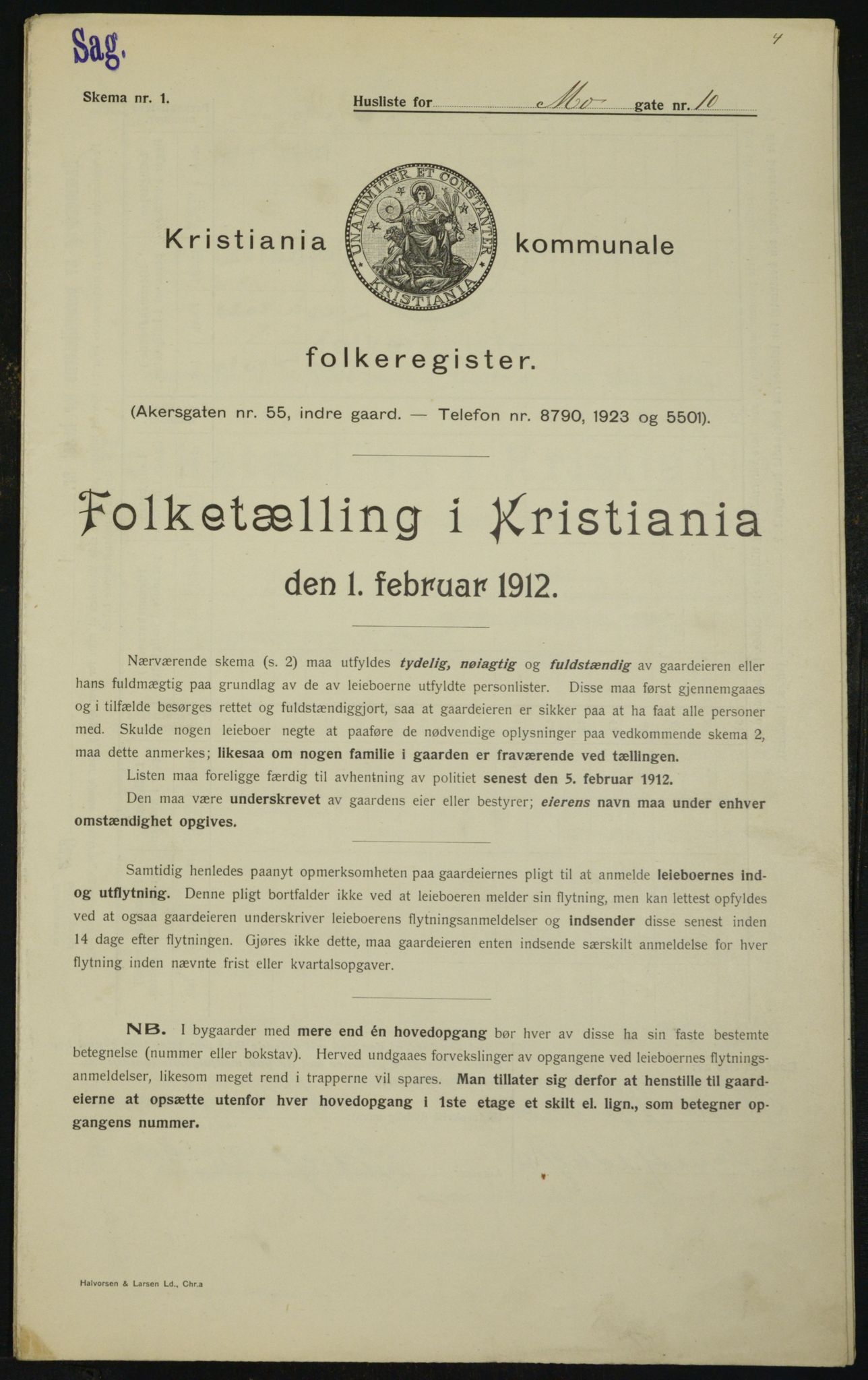 OBA, Municipal Census 1912 for Kristiania, 1912, p. 65893