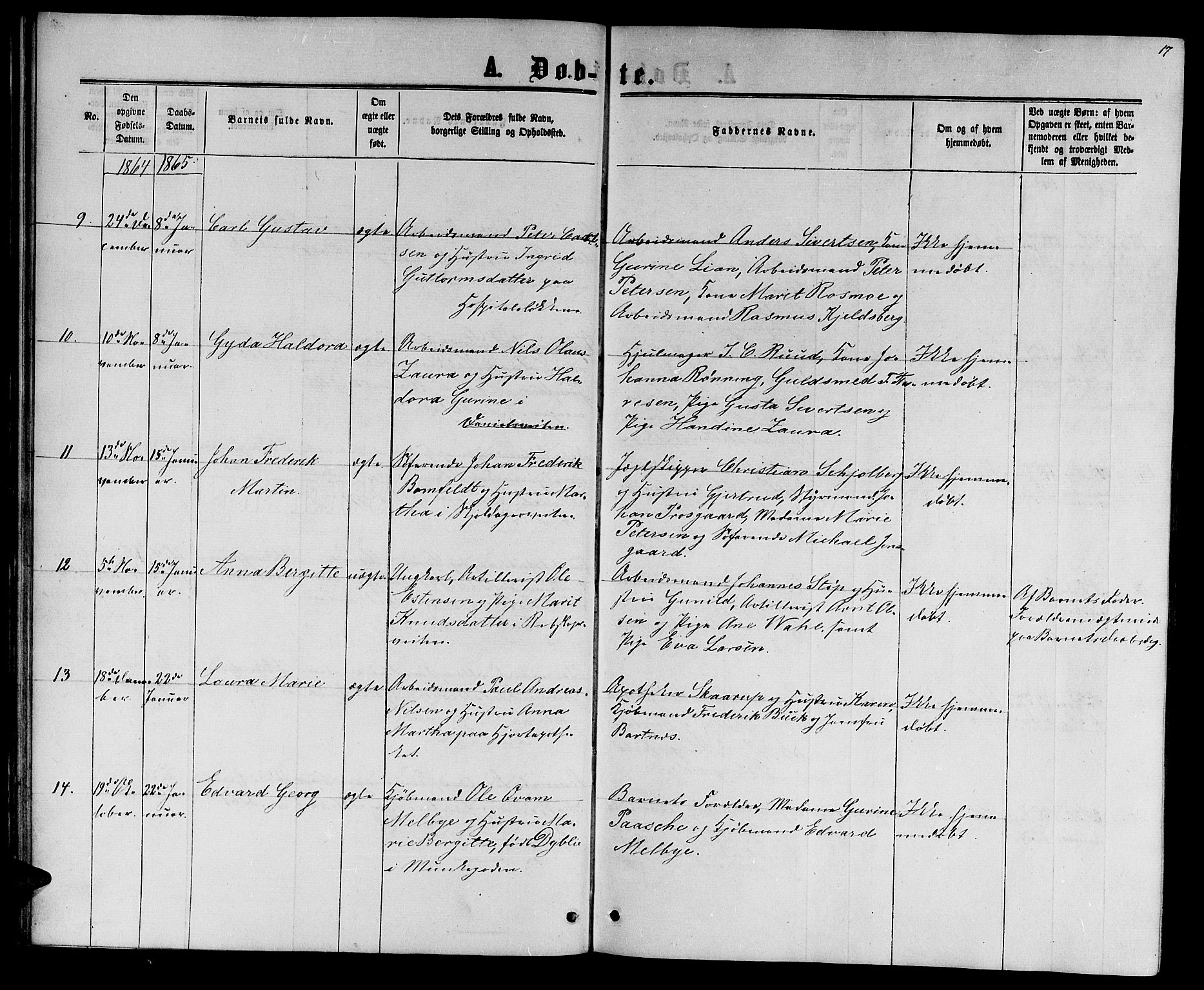 Ministerialprotokoller, klokkerbøker og fødselsregistre - Sør-Trøndelag, AV/SAT-A-1456/601/L0087: Parish register (copy) no. 601C05, 1864-1881, p. 17