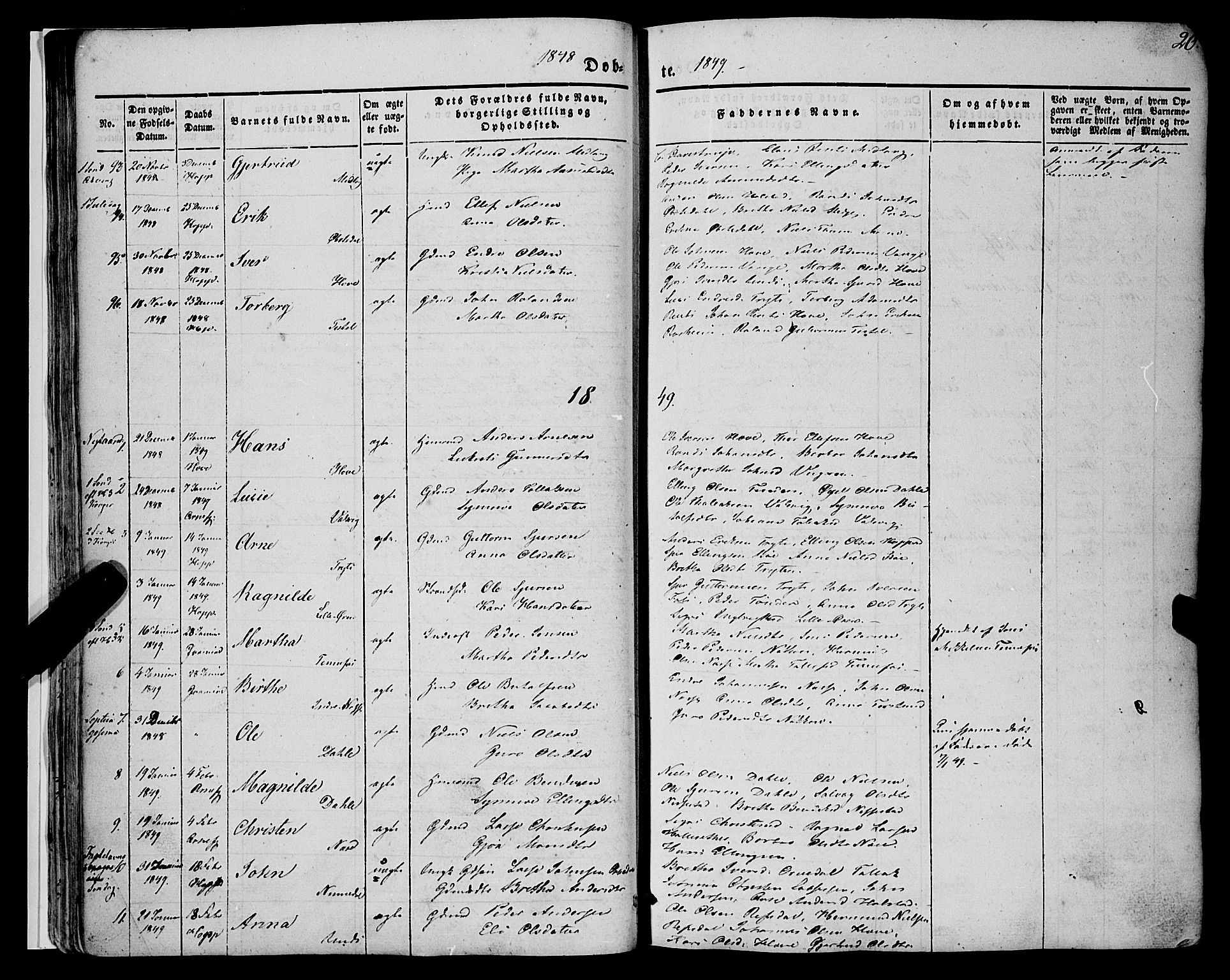 Vik sokneprestembete, SAB/A-81501: Parish register (official) no. A 8, 1846-1865, p. 20