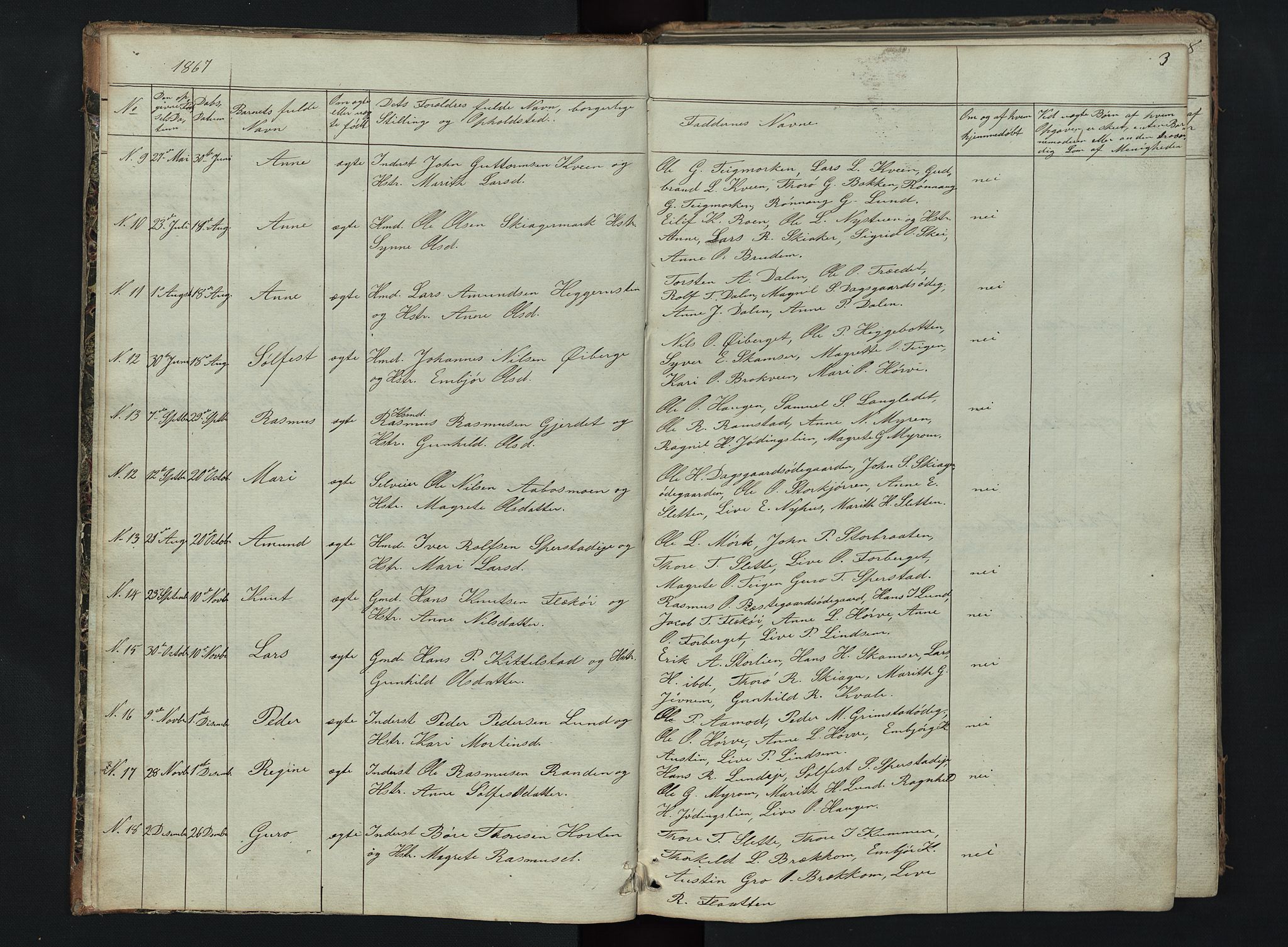 Skjåk prestekontor, AV/SAH-PREST-072/H/Ha/Hab/L0002: Parish register (copy) no. 2, 1867-1894, p. 3