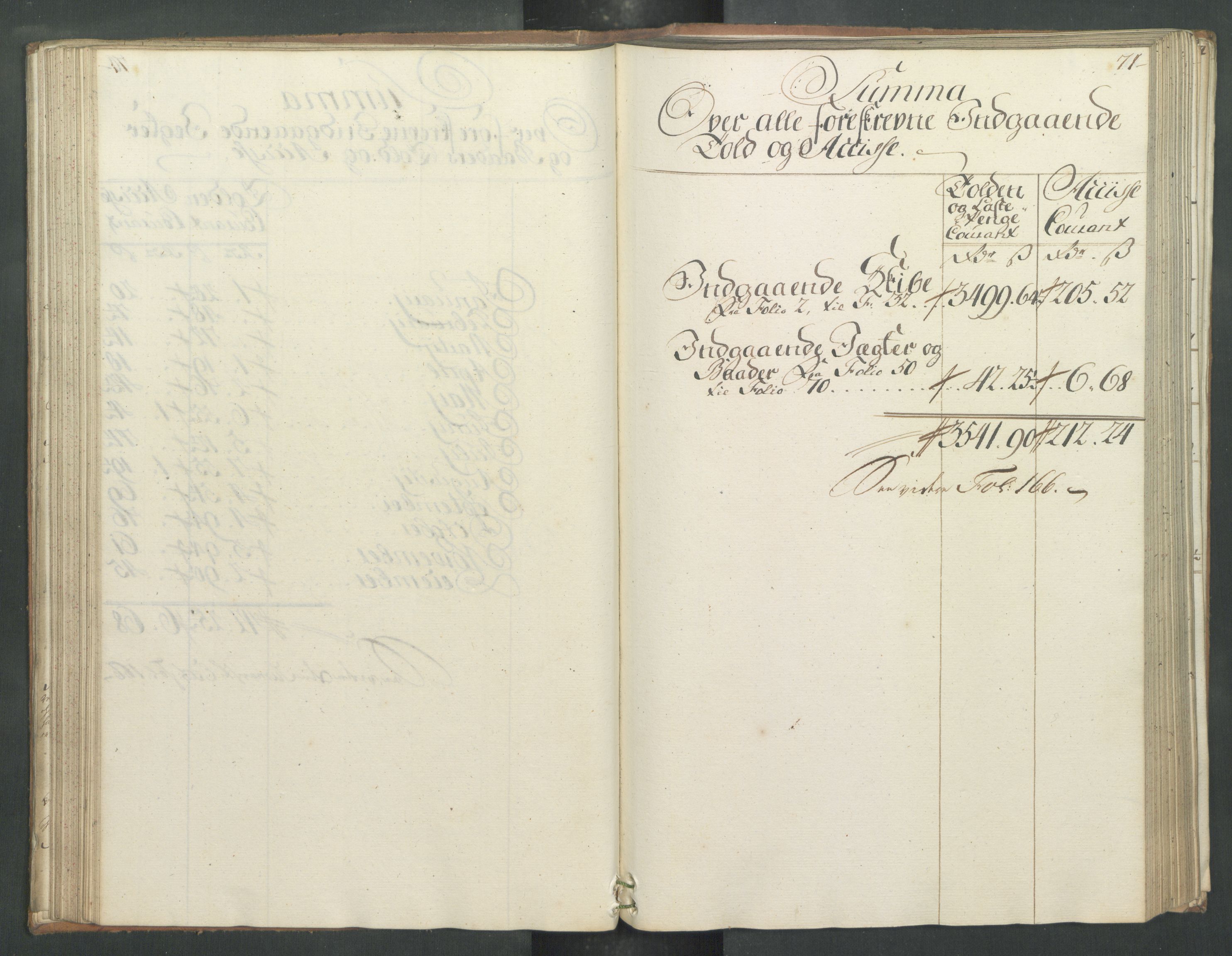 Generaltollkammeret, tollregnskaper, AV/RA-EA-5490/R32/L0019/0001: Tollregnskaper Kristiansund / Hovedtollbok, 1762, p. 70b-71a