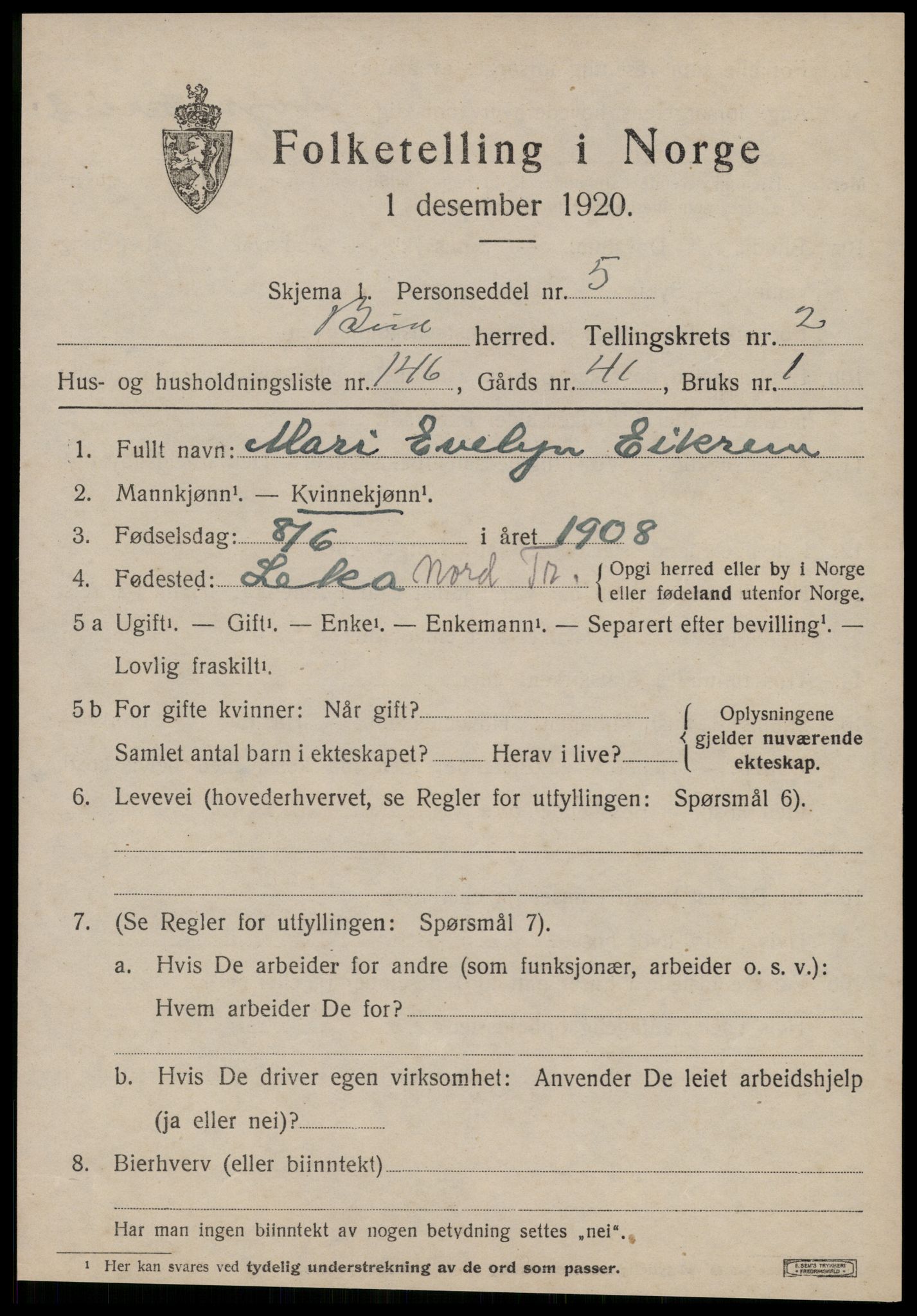 SAT, 1920 census for Bud, 1920, p. 2707