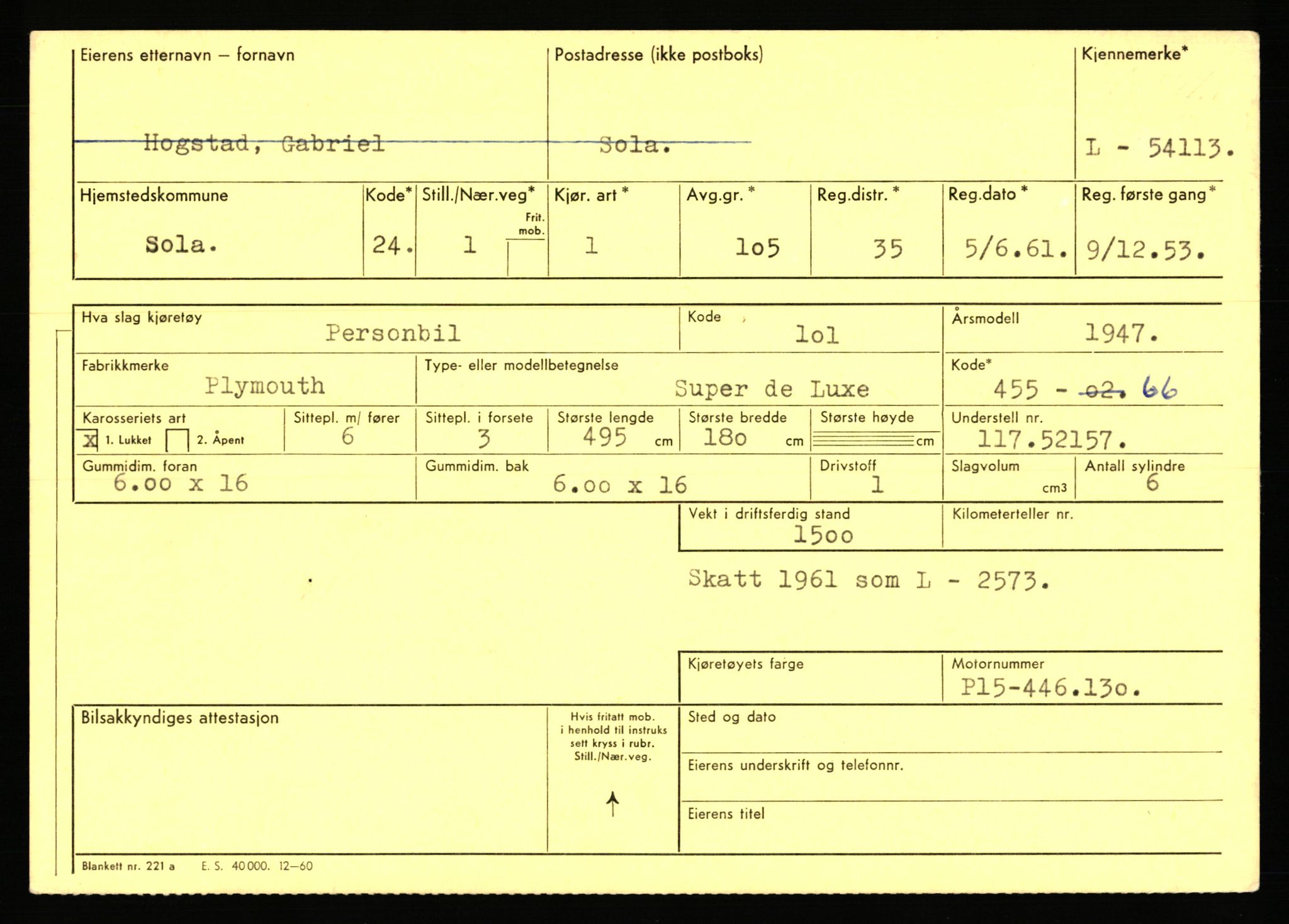 Stavanger trafikkstasjon, AV/SAST-A-101942/0/F/L0053: L-52900 - L-54199, 1930-1971, p. 2683