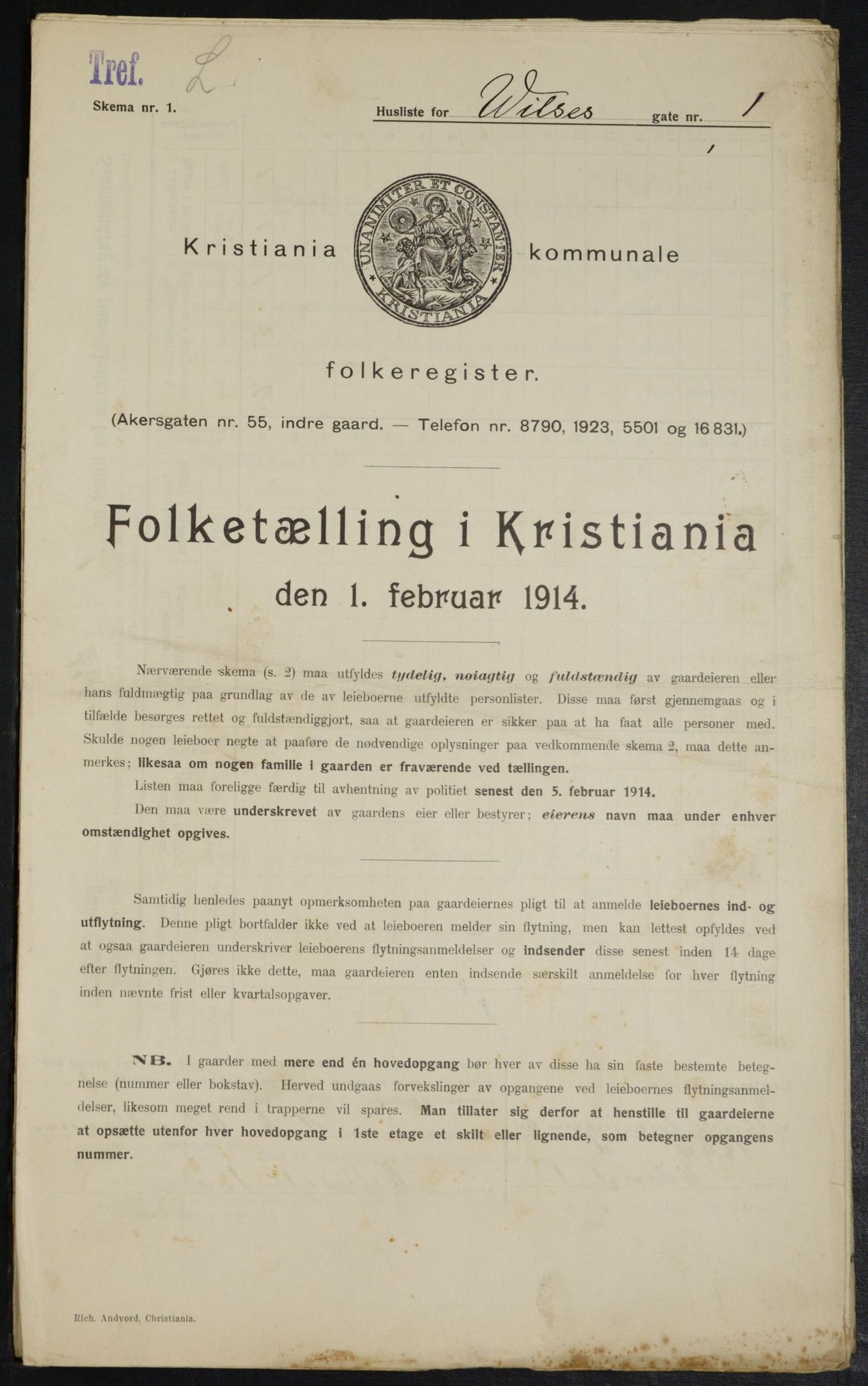 OBA, Municipal Census 1914 for Kristiania, 1914, p. 129263