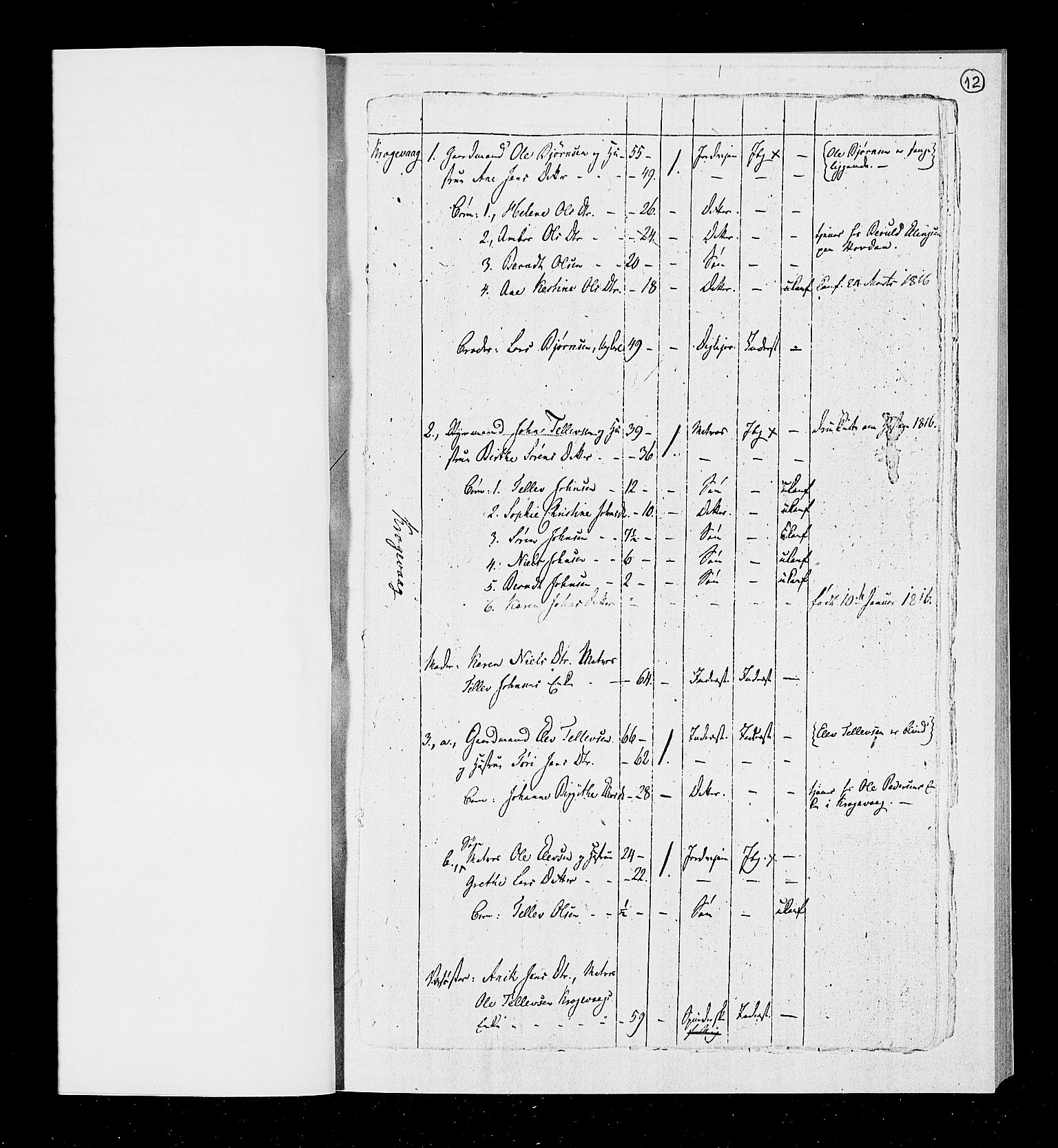 RA, Census 1815, vol. 1b: Dypvåg parish, 1815, p. 14