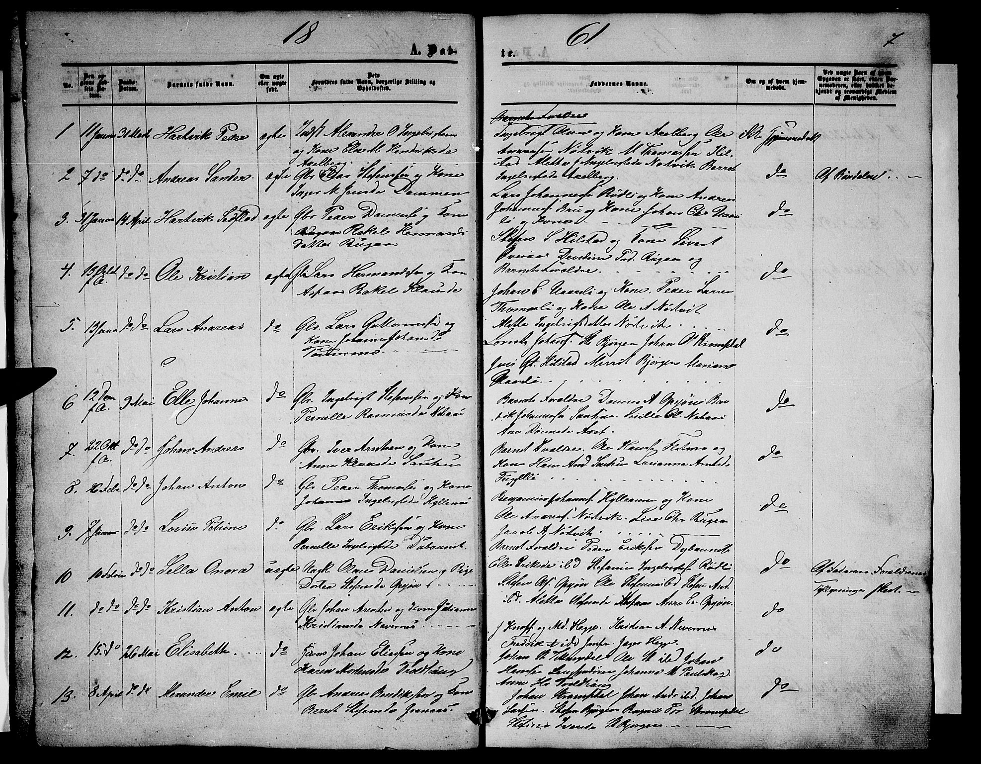 Ministerialprotokoller, klokkerbøker og fødselsregistre - Nordland, AV/SAT-A-1459/814/L0229: Parish register (copy) no. 814C02, 1859-1883, p. 7