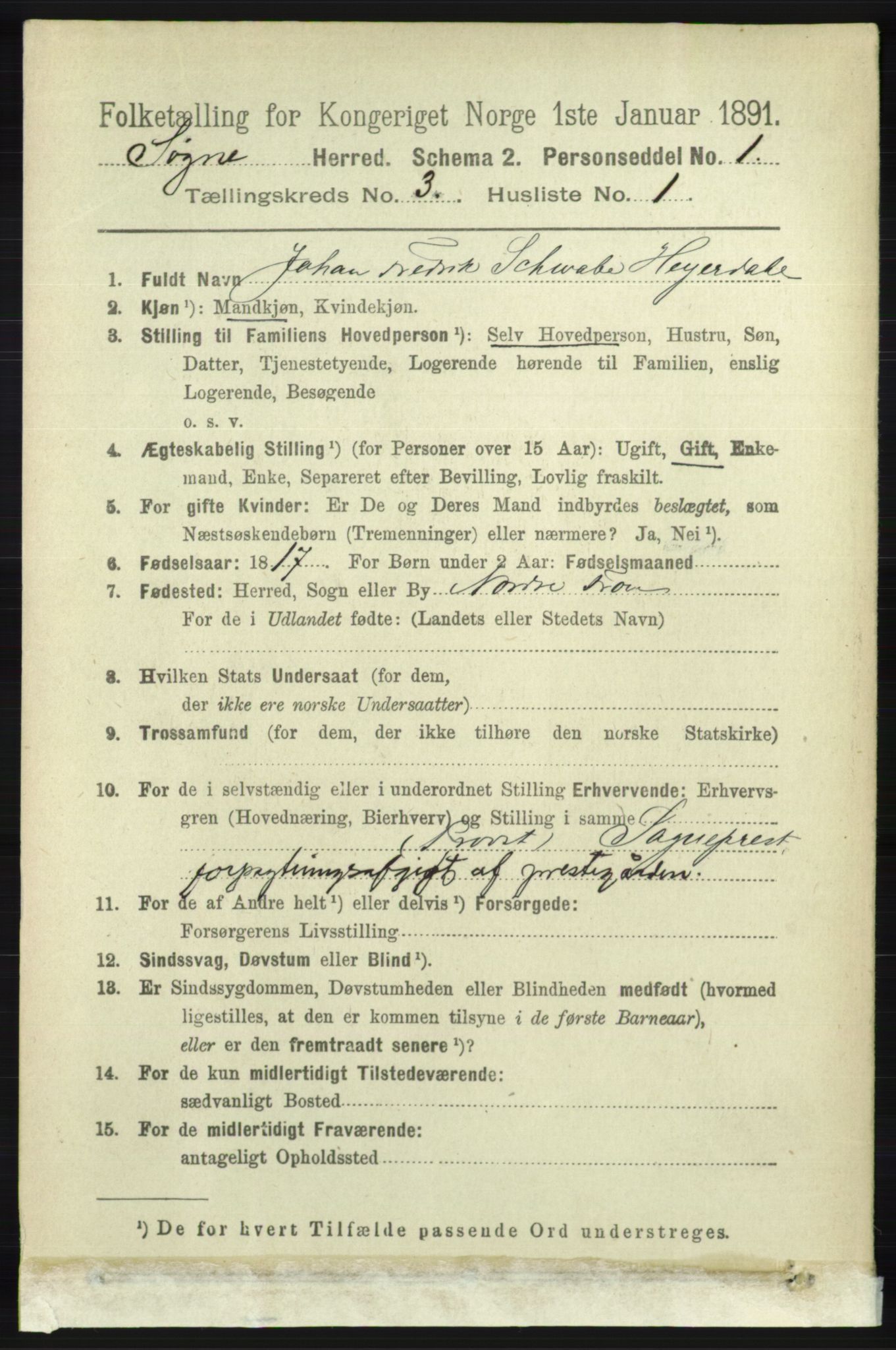 RA, 1891 census for 1018 Søgne, 1891, p. 317