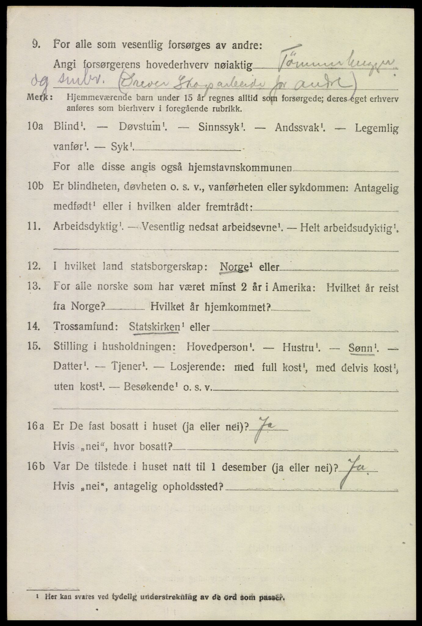 SAH, 1920 census for Torpa, 1920, p. 3486