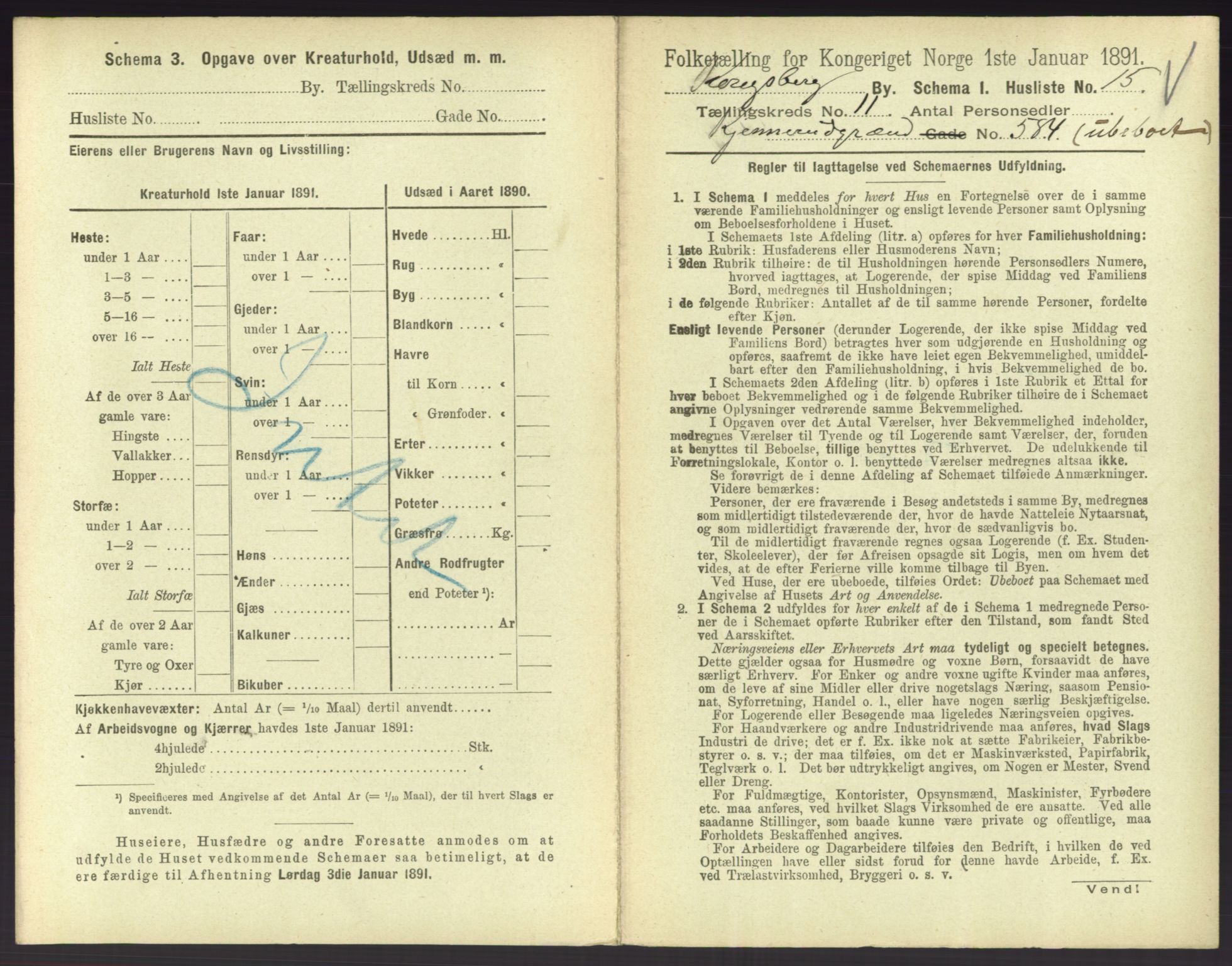 RA, 1891 census for 0604 Kongsberg, 1891, p. 1481