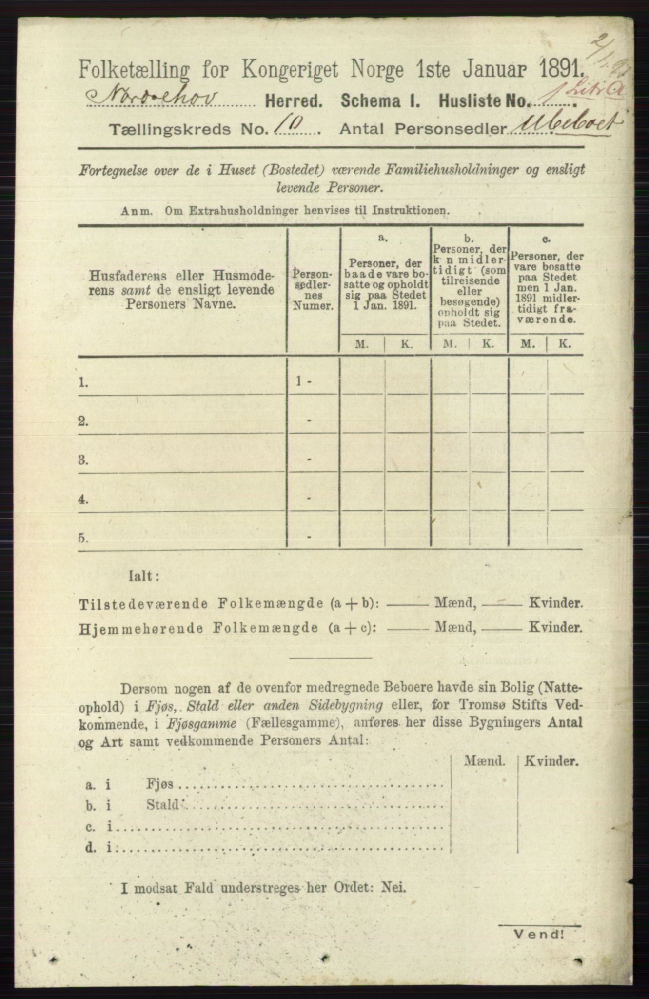 RA, 1891 census for 0613 Norderhov, 1891, p. 7424