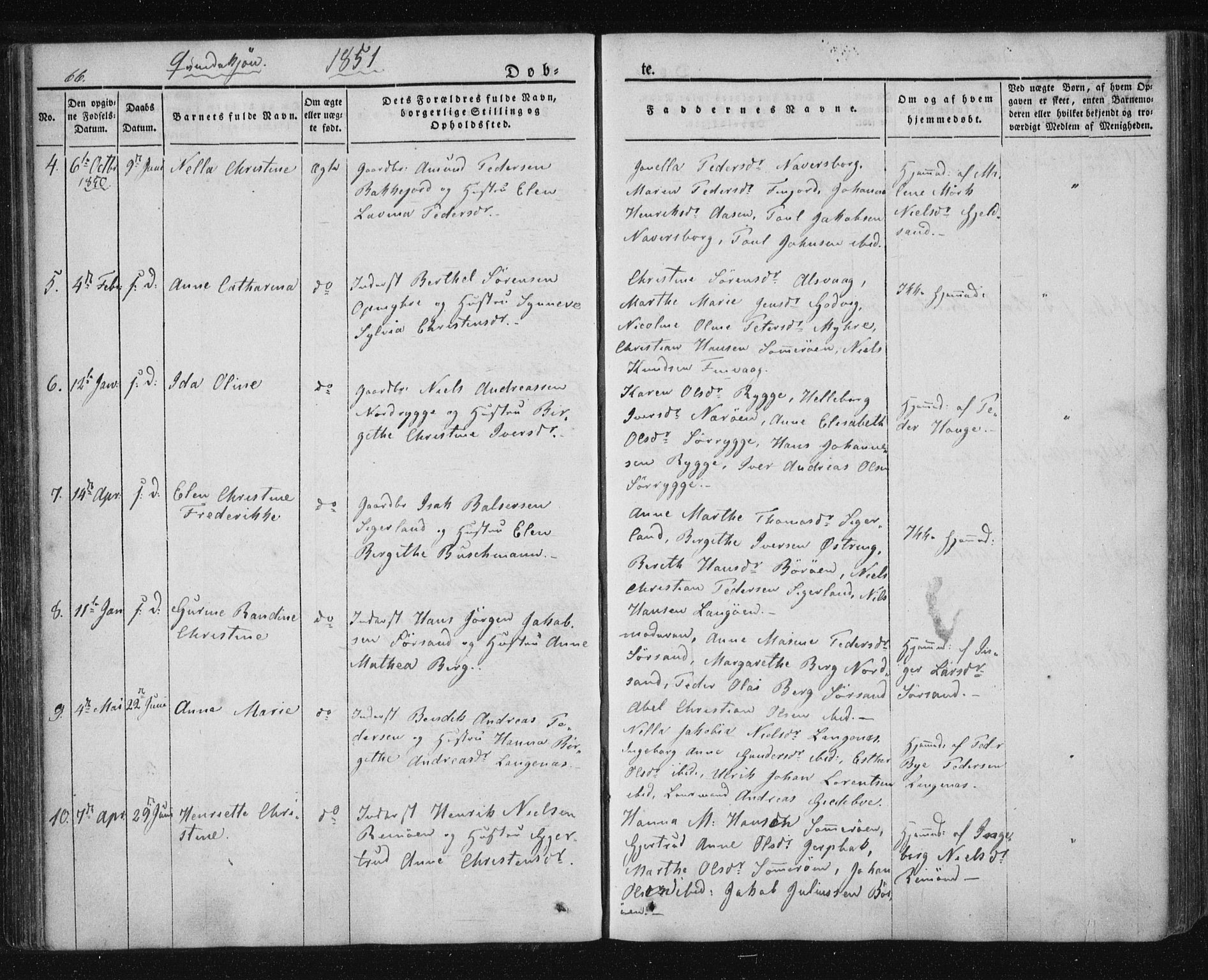 Ministerialprotokoller, klokkerbøker og fødselsregistre - Nordland, AV/SAT-A-1459/893/L1332: Parish register (official) no. 893A05, 1841-1858, p. 66