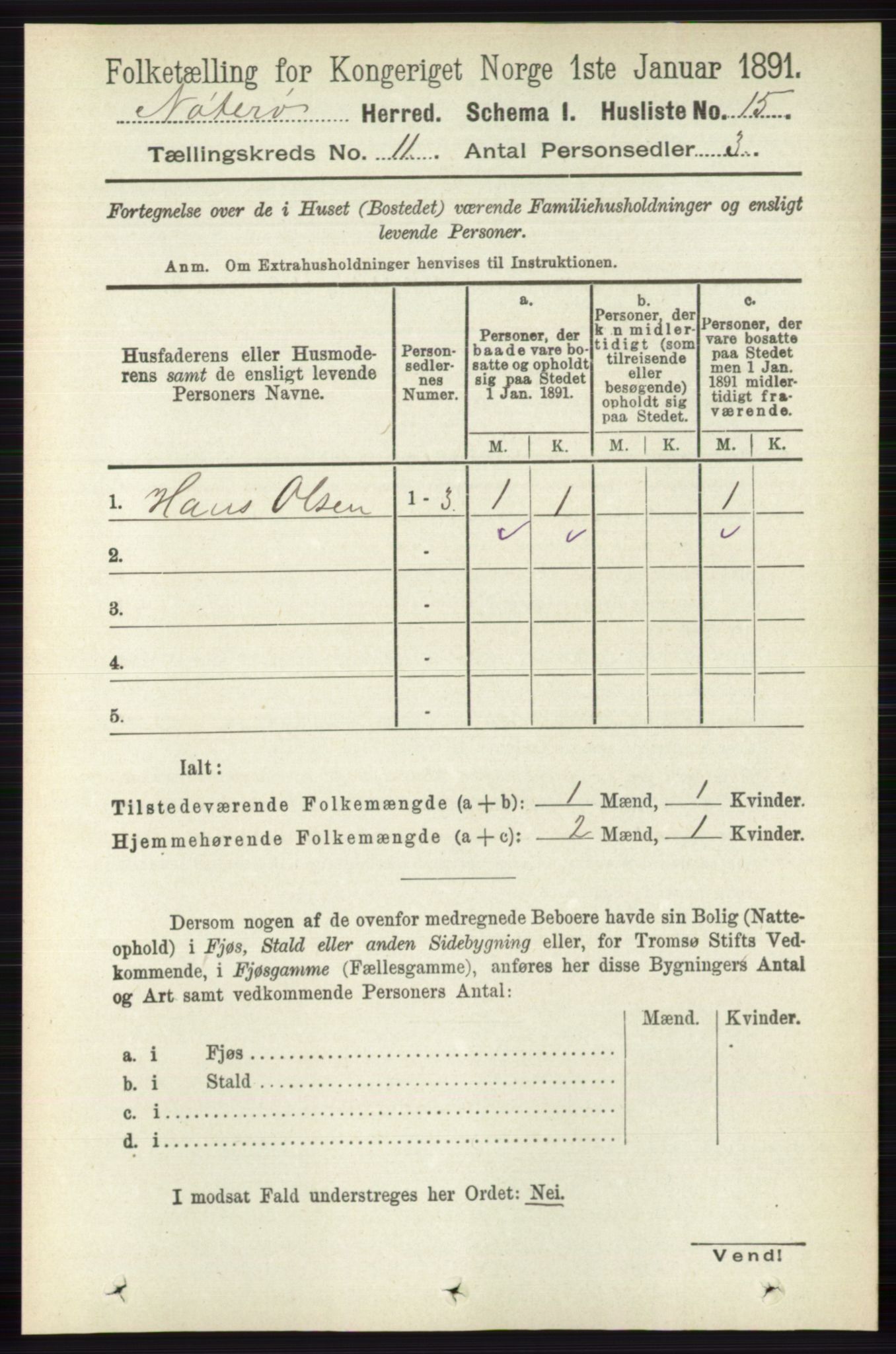 RA, 1891 census for 0722 Nøtterøy, 1891, p. 5751