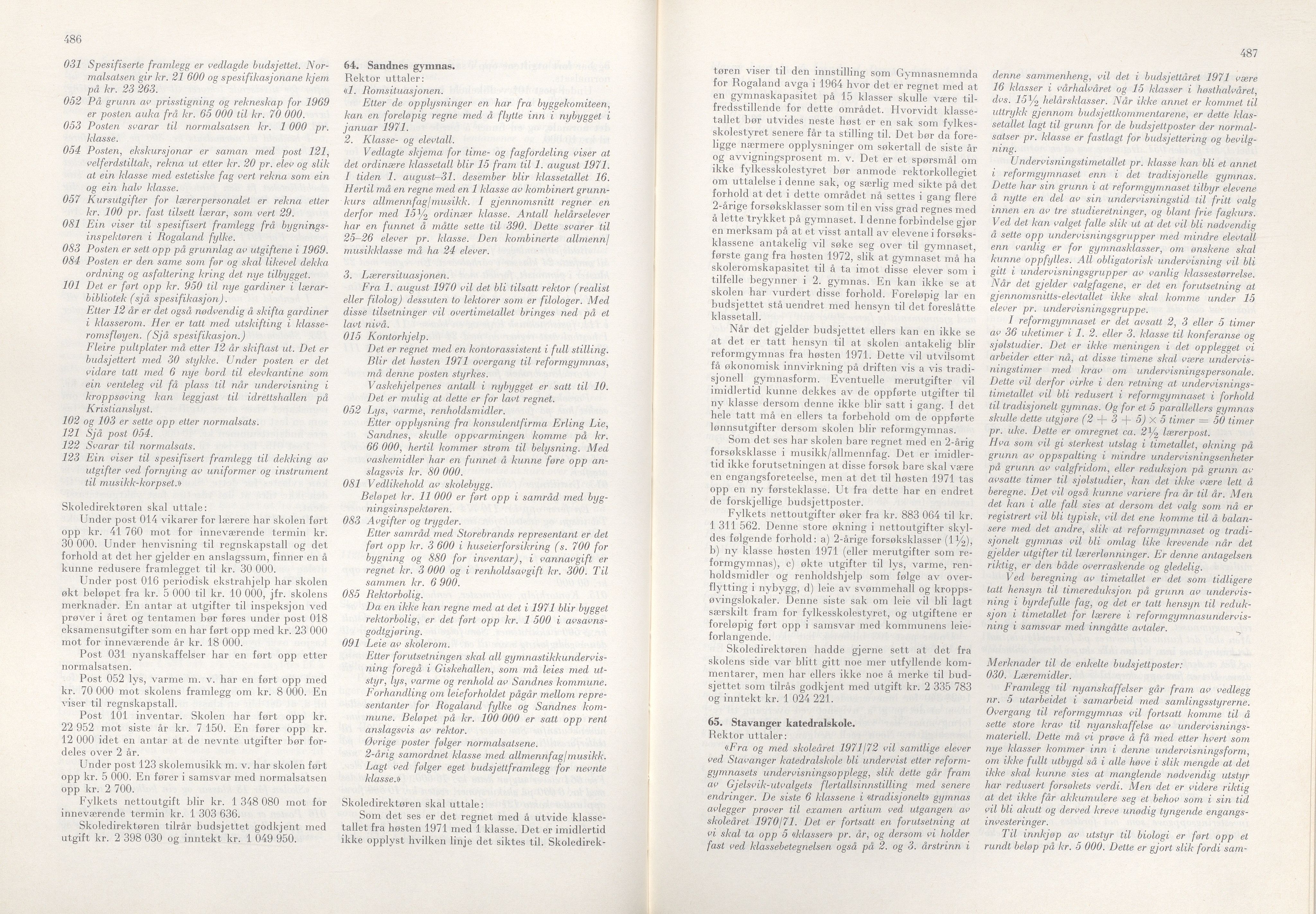 Rogaland fylkeskommune - Fylkesrådmannen , IKAR/A-900/A/Aa/Aaa/L0090: Møtebok , 1970, p. 486-487