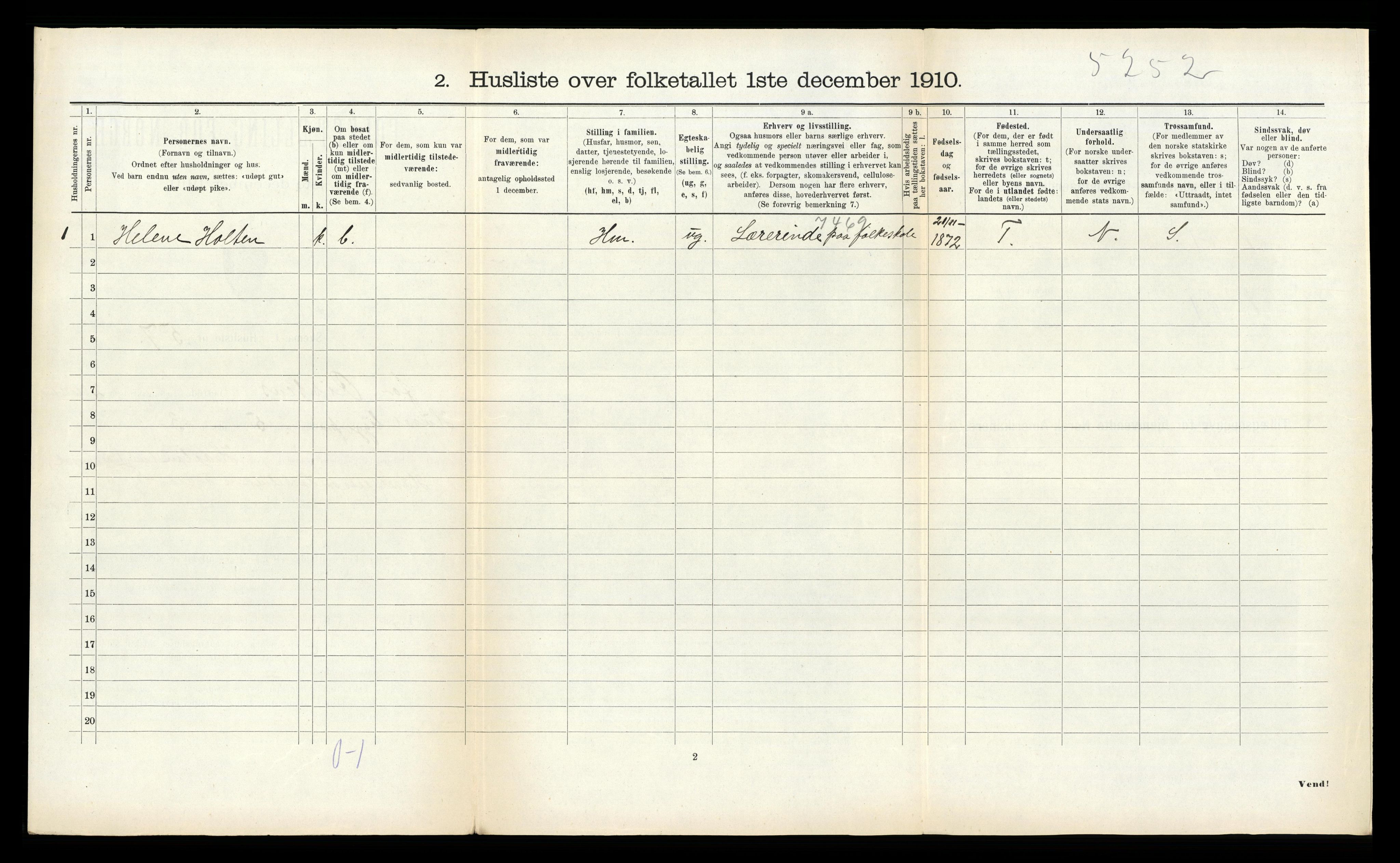 RA, 1910 census for Rissa, 1910, p. 233