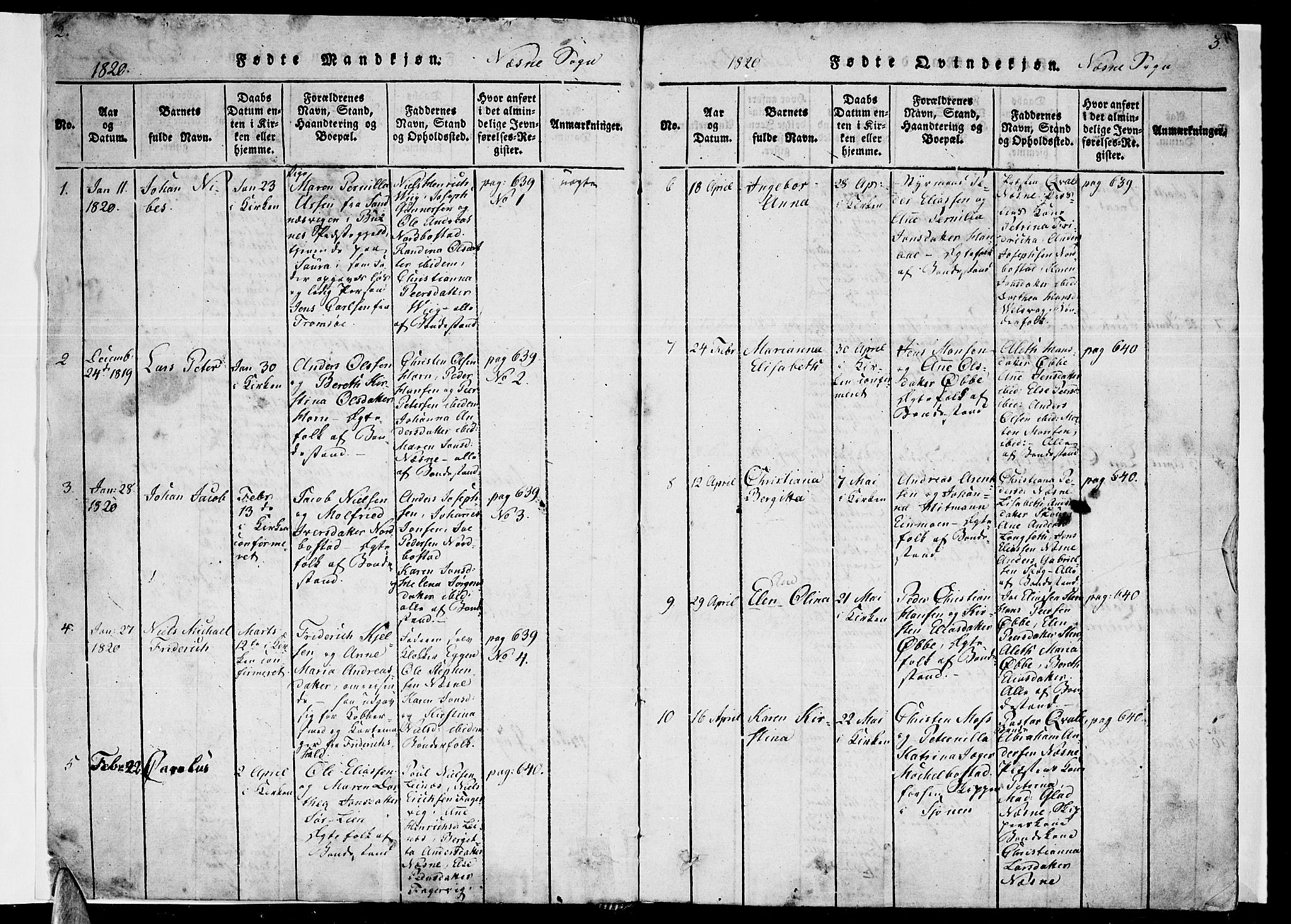 Ministerialprotokoller, klokkerbøker og fødselsregistre - Nordland, SAT/A-1459/838/L0546: Parish register (official) no. 838A05 /1, 1820-1828, p. 2-3