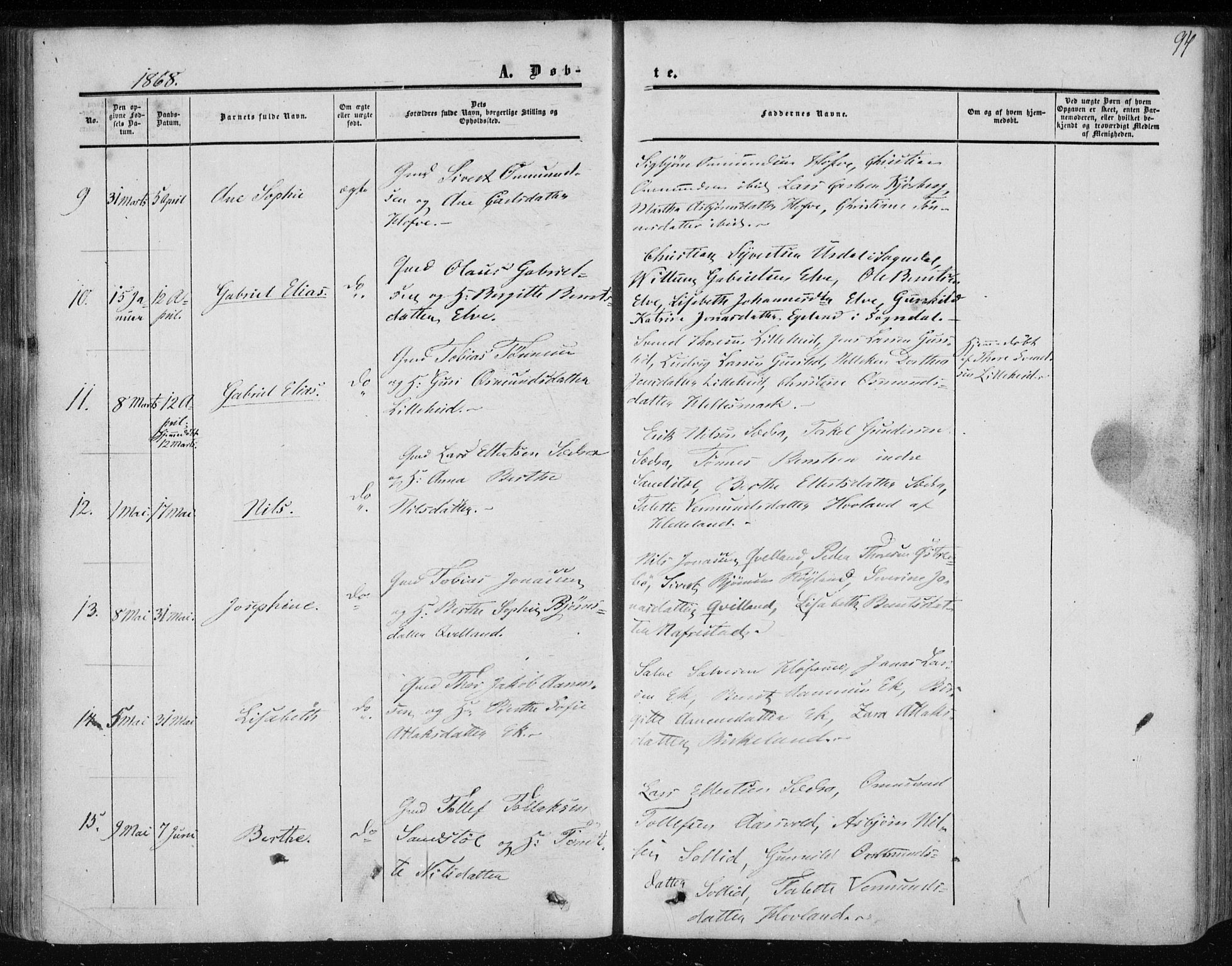 Lund sokneprestkontor, AV/SAST-A-101809/S06/L0009: Parish register (official) no. A 8, 1853-1877, p. 94