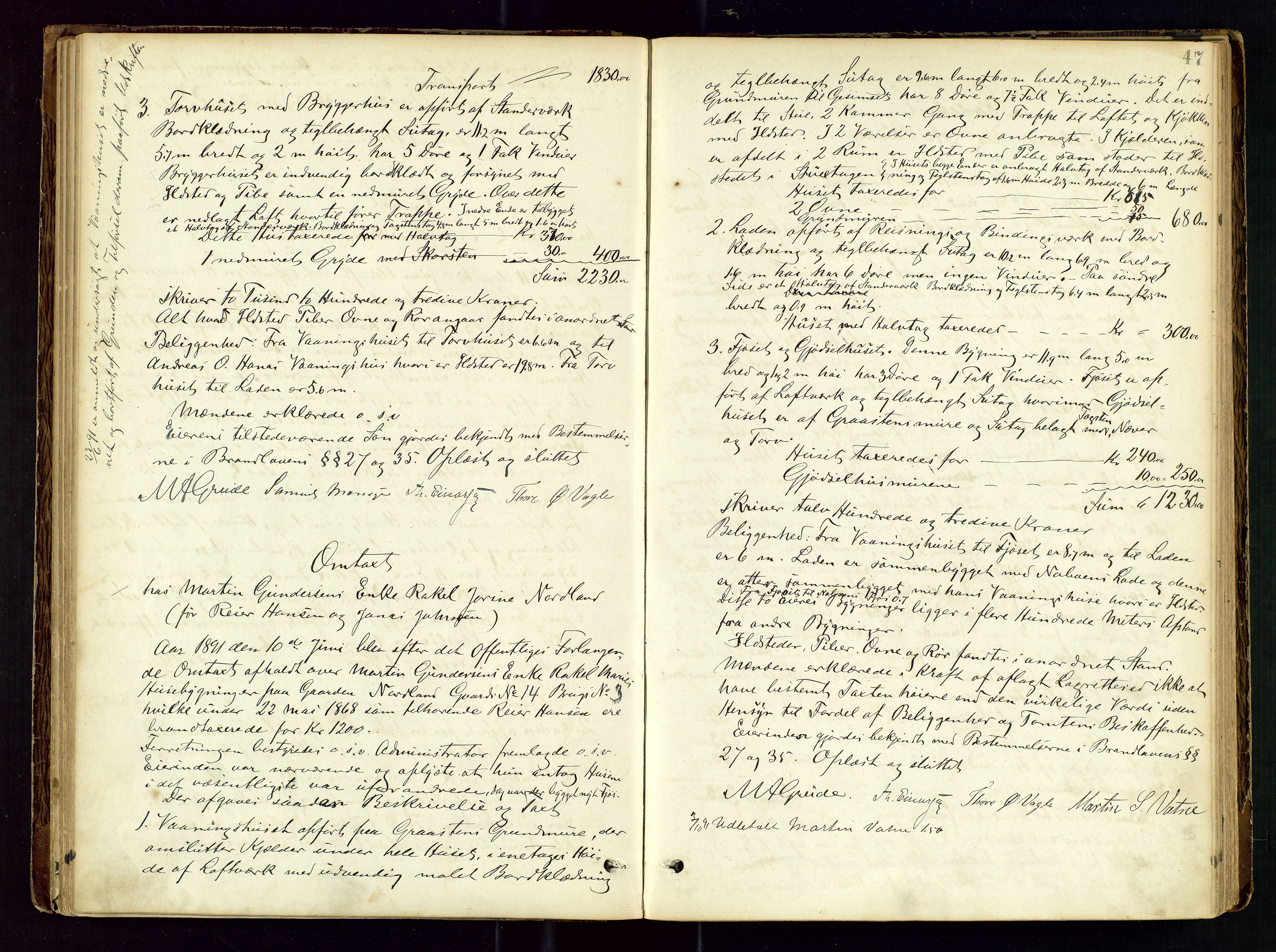 Høyland/Sandnes lensmannskontor, SAST/A-100166/Goa/L0002: "Brandtaxtprotokol for Landafdelingen i Høiland", 1880-1917, p. 46b-47a