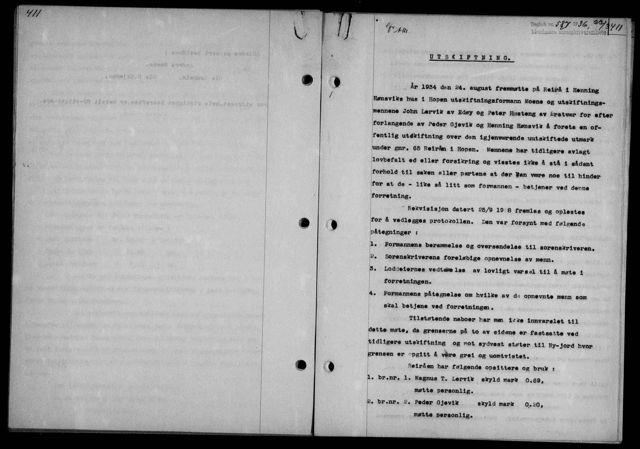 Nordmøre sorenskriveri, AV/SAT-A-4132/1/2/2Ca/L0087: Mortgage book no. 77, 1935-1936, Deed date: 23.03.1936