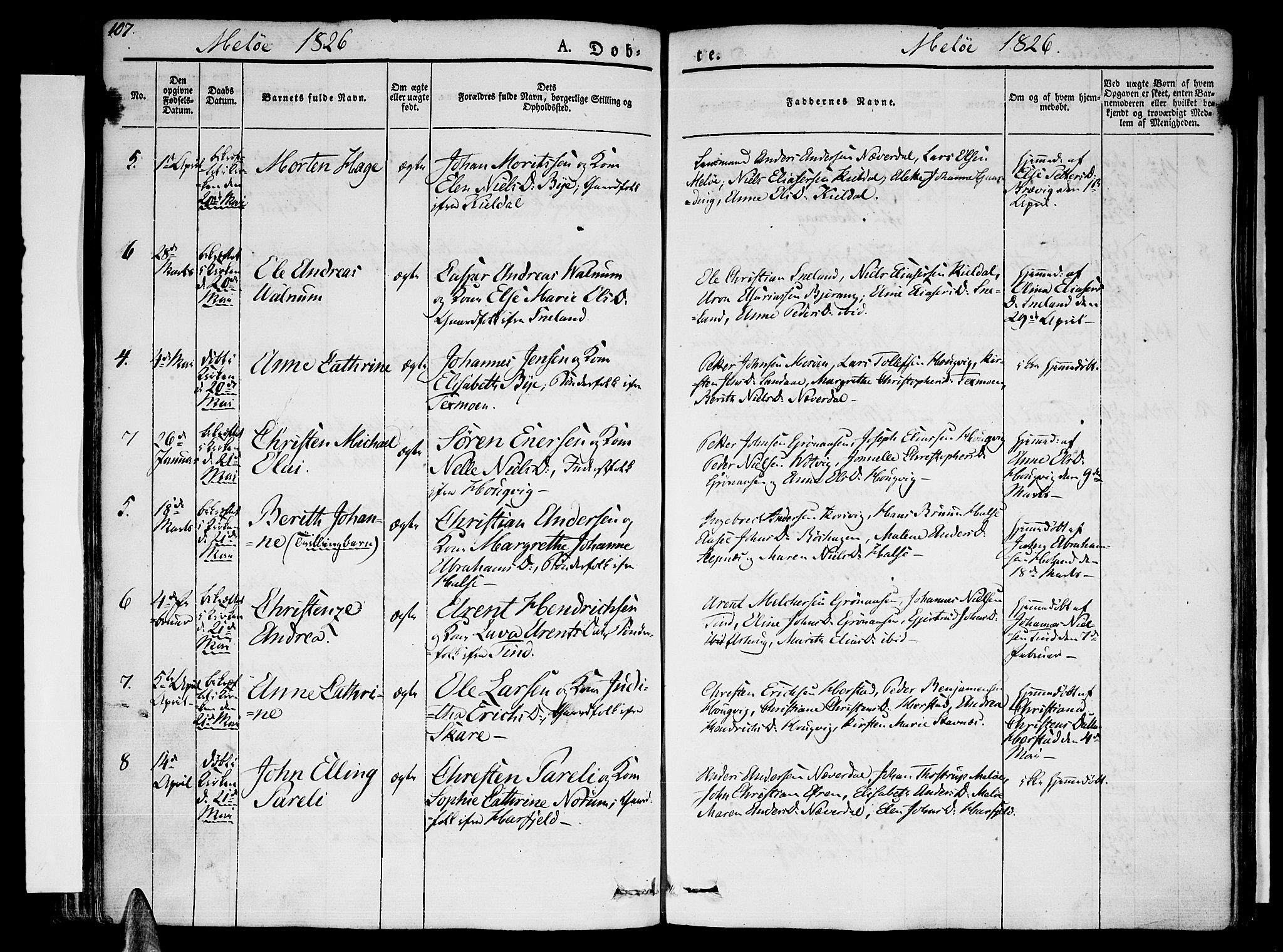Ministerialprotokoller, klokkerbøker og fødselsregistre - Nordland, SAT/A-1459/841/L0598: Parish register (official) no. 841A06 /2, 1825-1844, p. 107