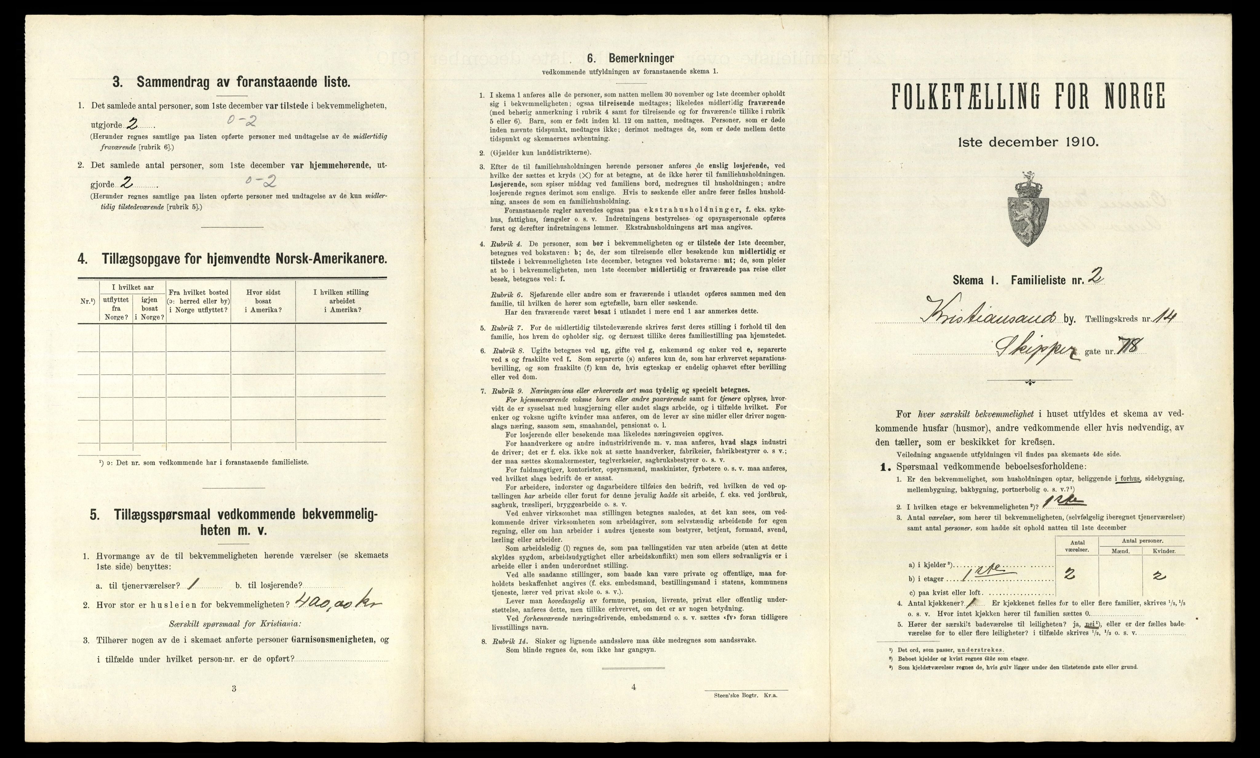 RA, 1910 census for Kristiansand, 1910, p. 3560