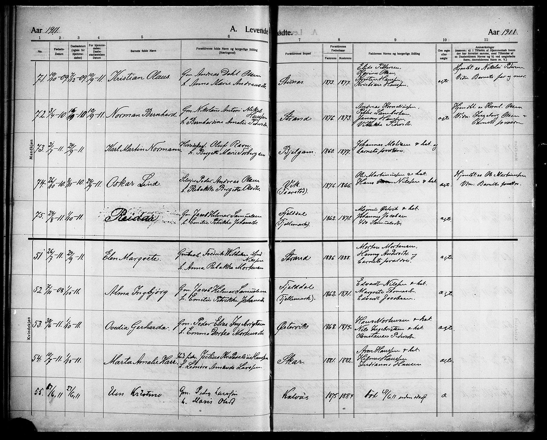 Ministerialprotokoller, klokkerbøker og fødselsregistre - Nordland, SAT/A-1459/863/L0916: Parish register (copy) no. 863C06, 1907-1921