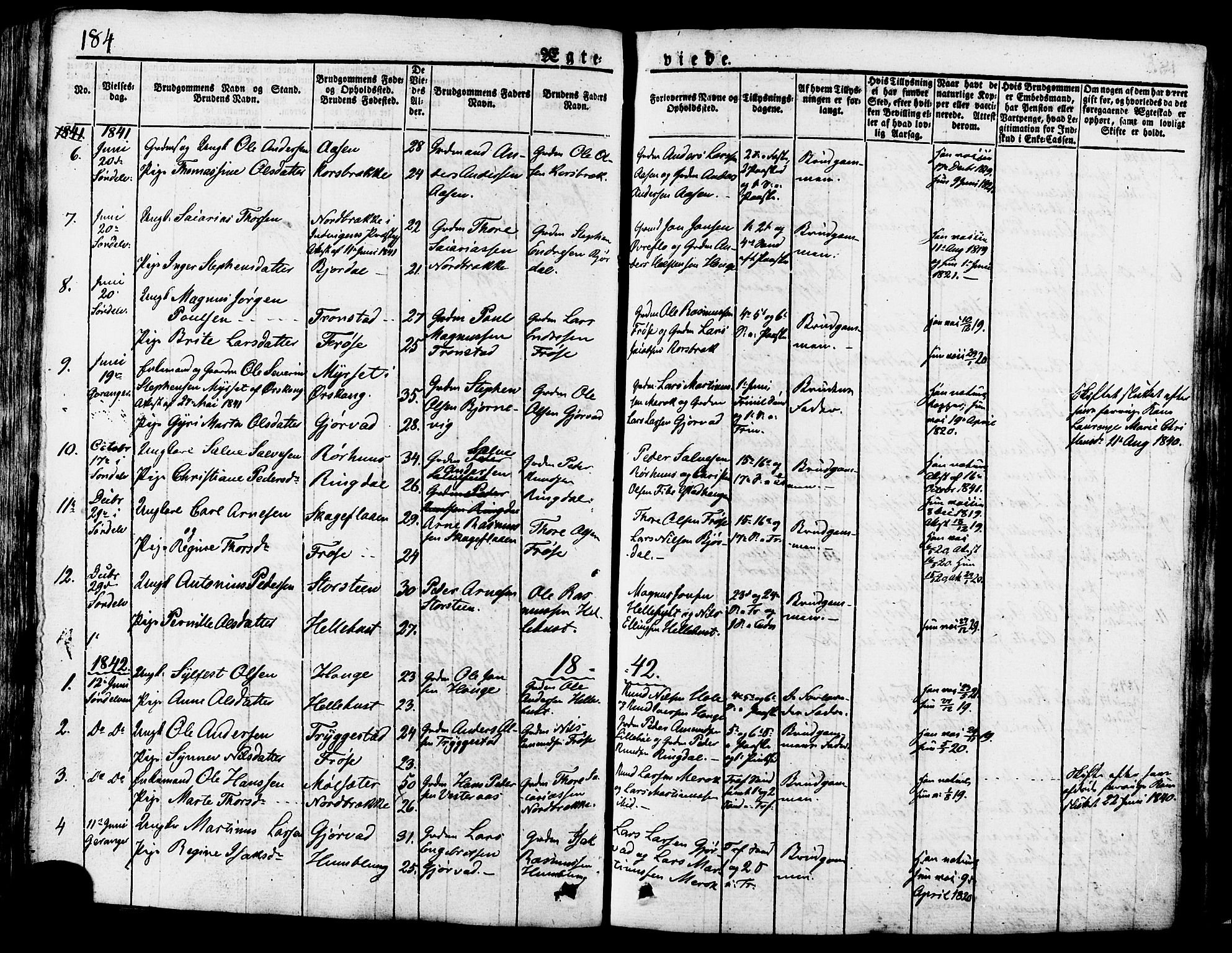 Ministerialprotokoller, klokkerbøker og fødselsregistre - Møre og Romsdal, SAT/A-1454/517/L0221: Parish register (official) no. 517A01, 1827-1858, p. 184