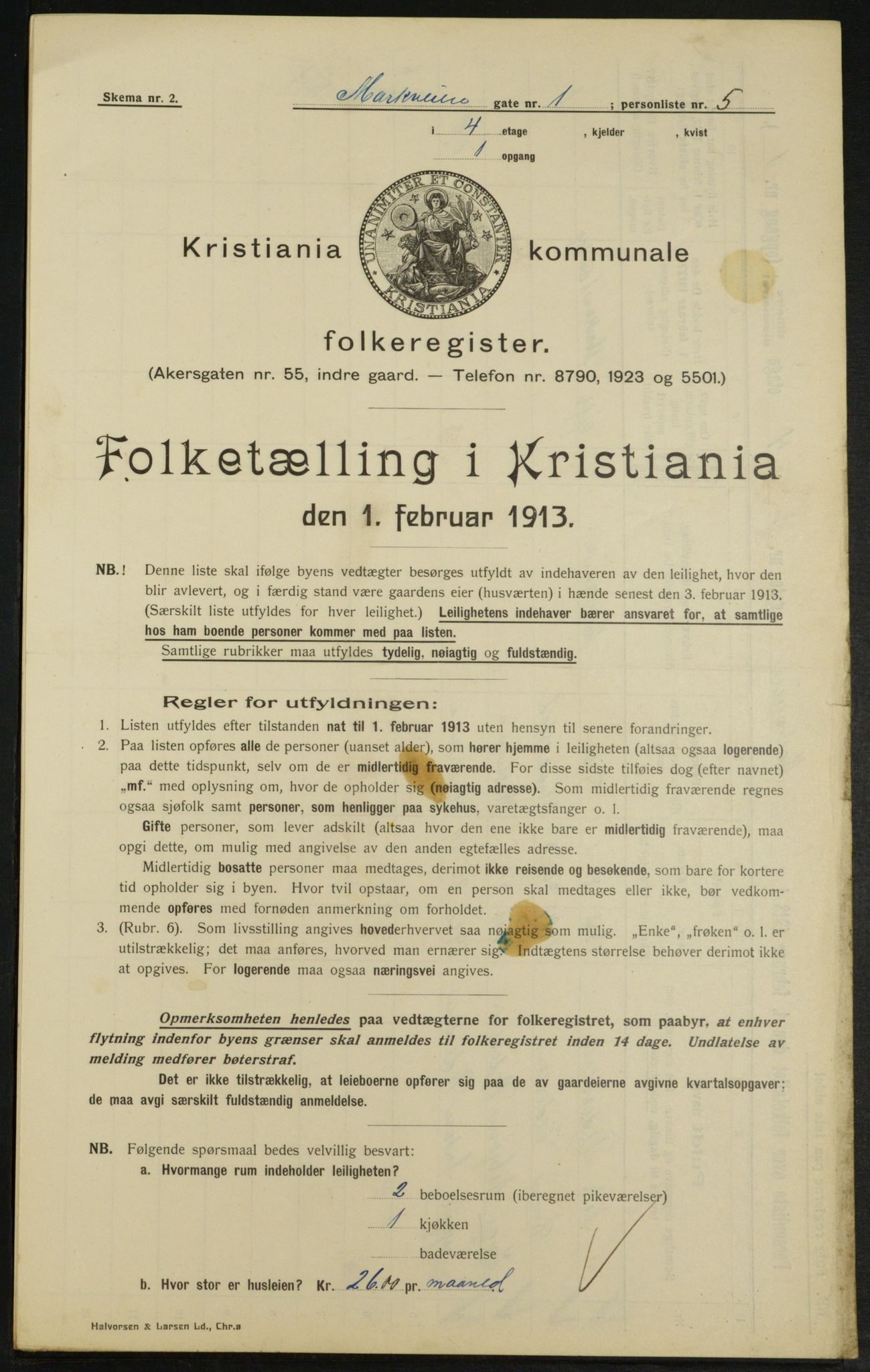 OBA, Municipal Census 1913 for Kristiania, 1913, p. 62773