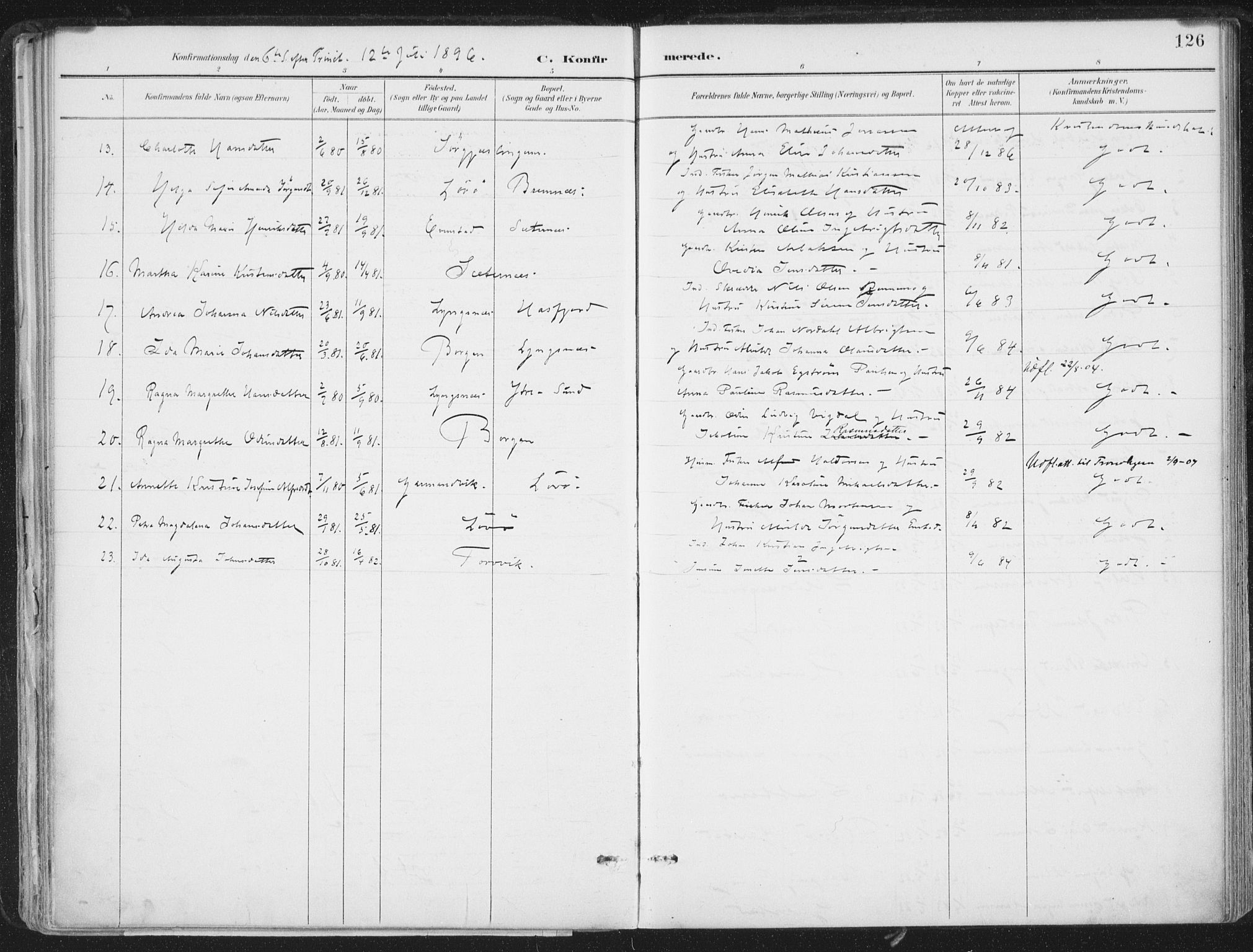 Ministerialprotokoller, klokkerbøker og fødselsregistre - Nord-Trøndelag, SAT/A-1458/786/L0687: Parish register (official) no. 786A03, 1888-1898, p. 126