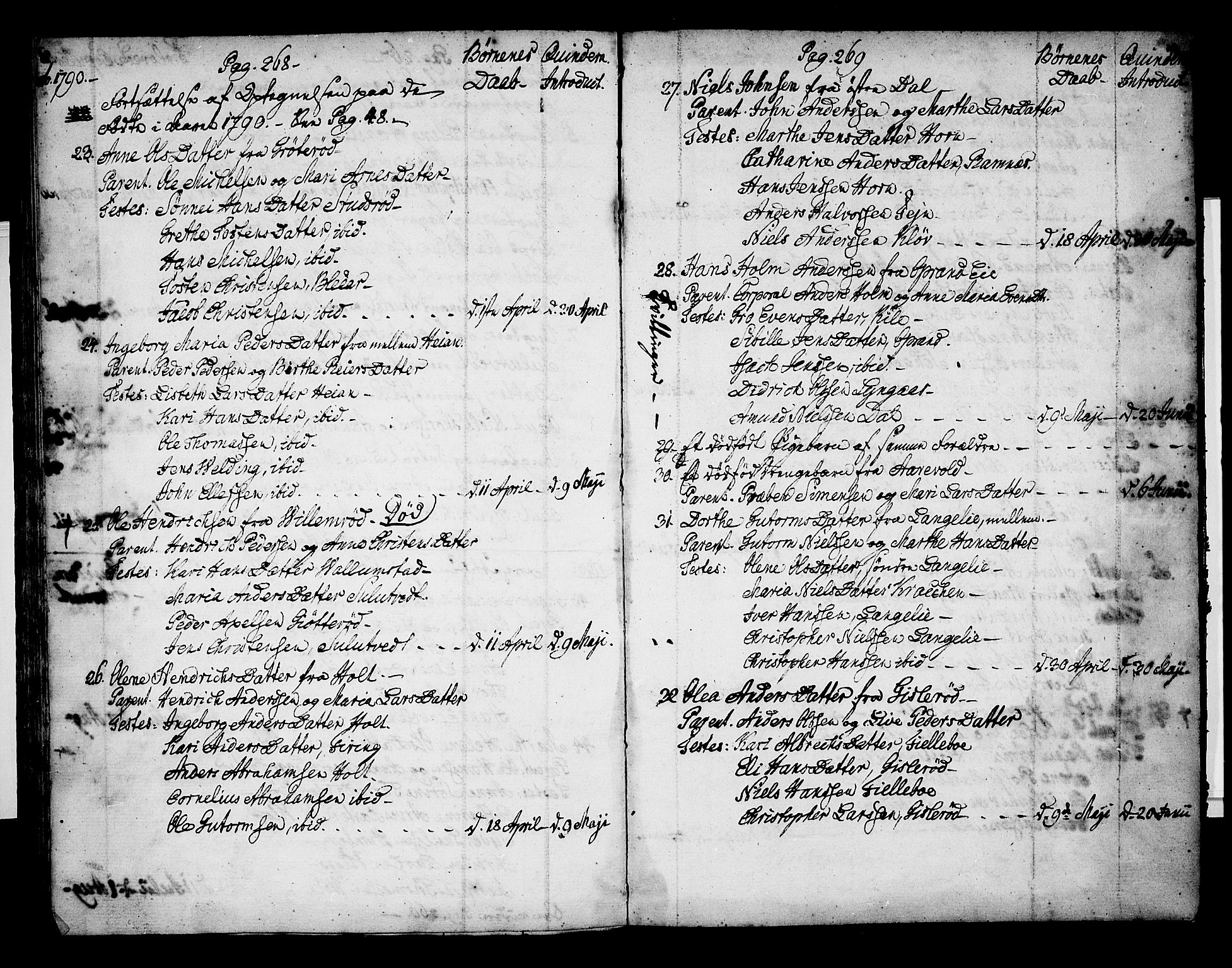 Ramnes kirkebøker, AV/SAKO-A-314/F/Fa/L0002: Parish register (official) no. I 2, 1773-1790, p. 268-269