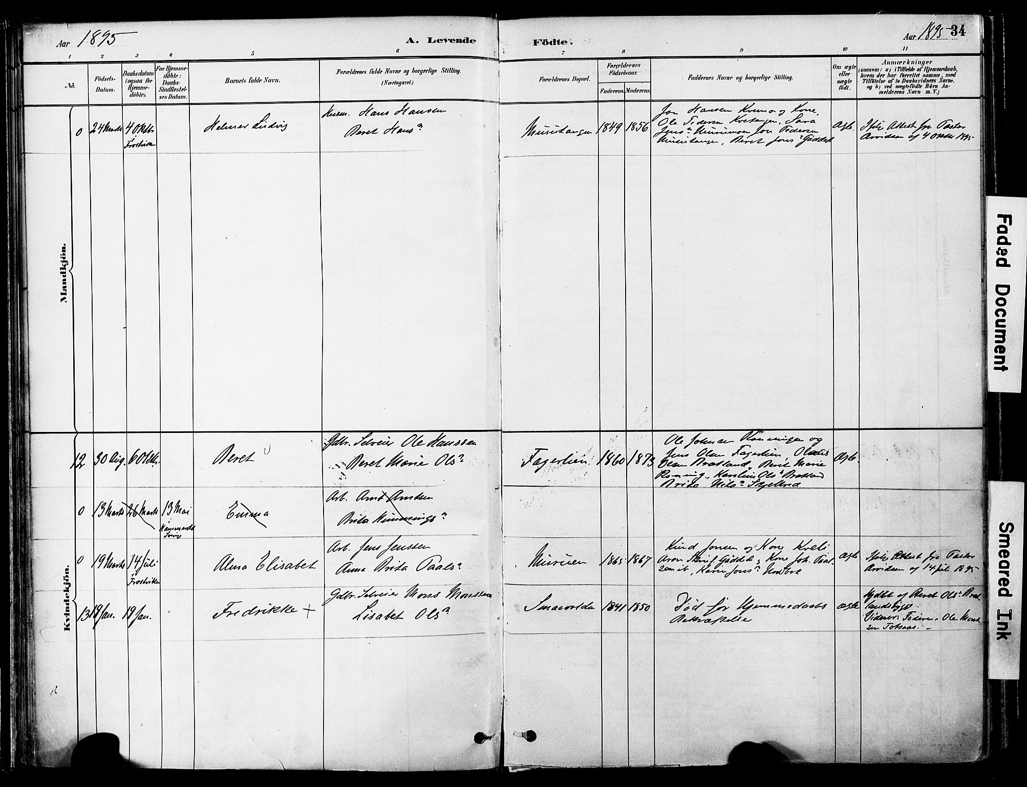 Ministerialprotokoller, klokkerbøker og fødselsregistre - Nord-Trøndelag, SAT/A-1458/755/L0494: Parish register (official) no. 755A03, 1882-1902, p. 34