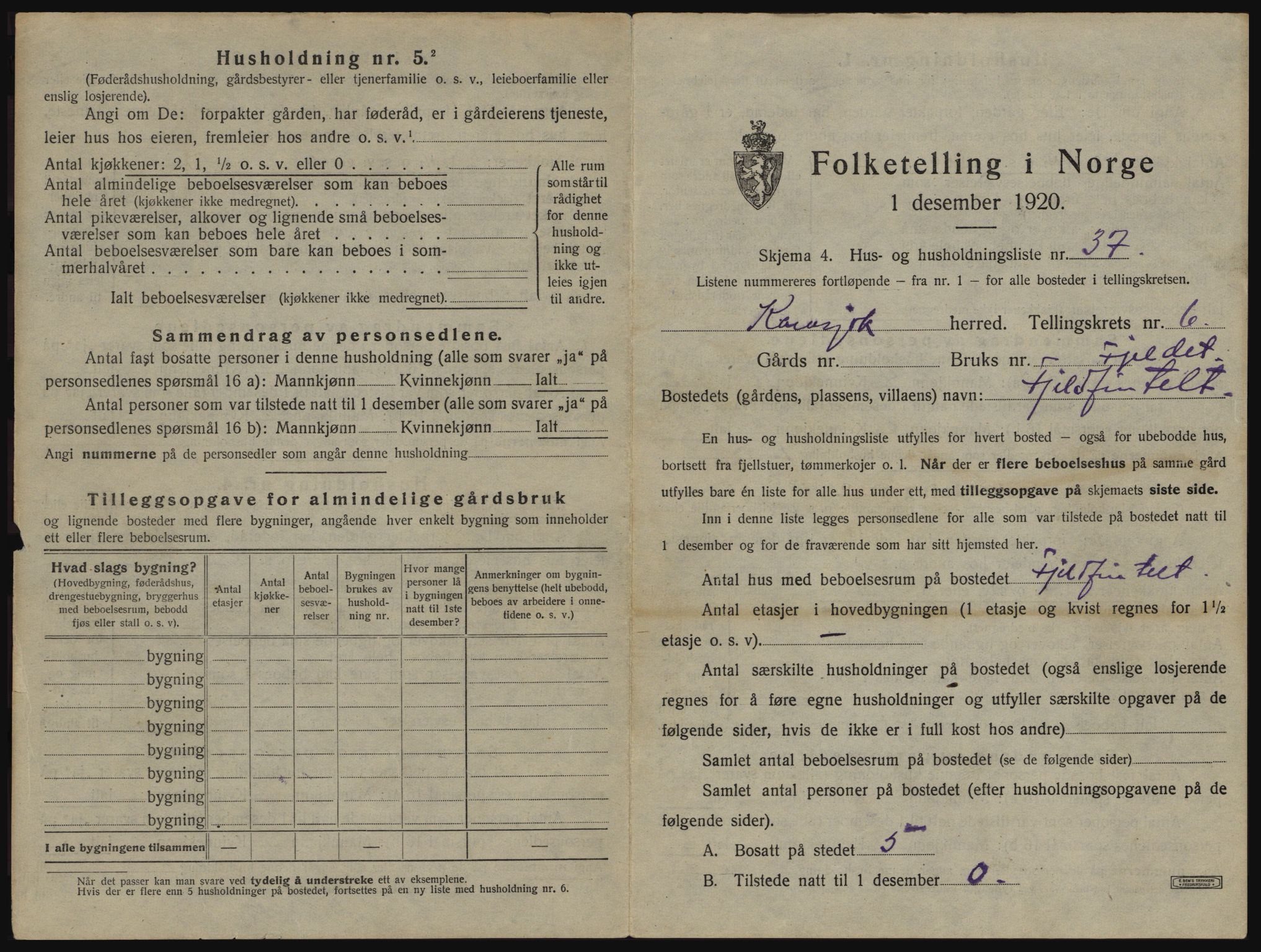 SATØ, 1920 census for Karasjok, 1920, p. 368