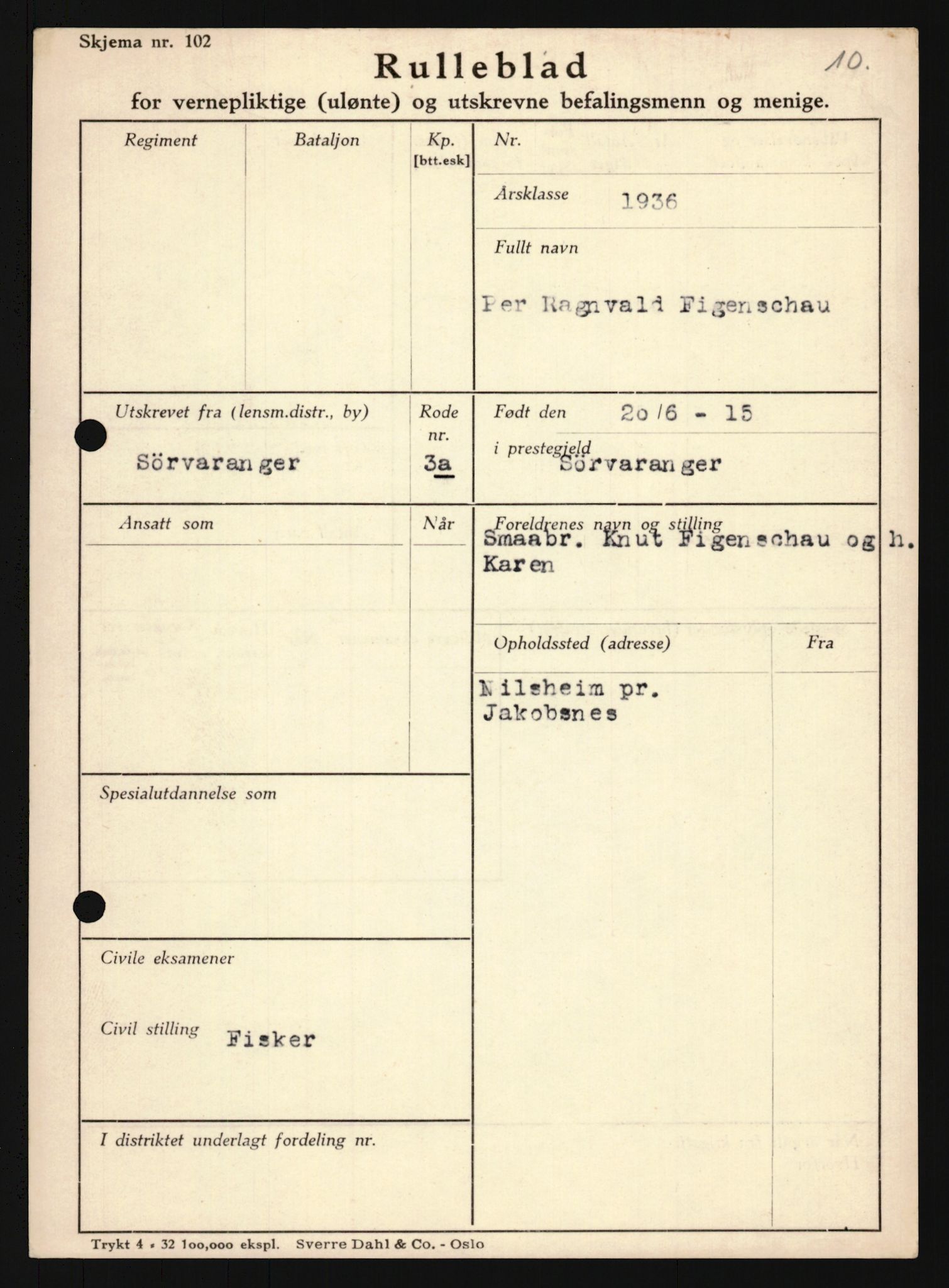 Forsvaret, Troms infanteriregiment nr. 16, AV/RA-RAFA-3146/P/Pa/L0020: Rulleblad for regimentets menige mannskaper, årsklasse 1936, 1936, p. 225