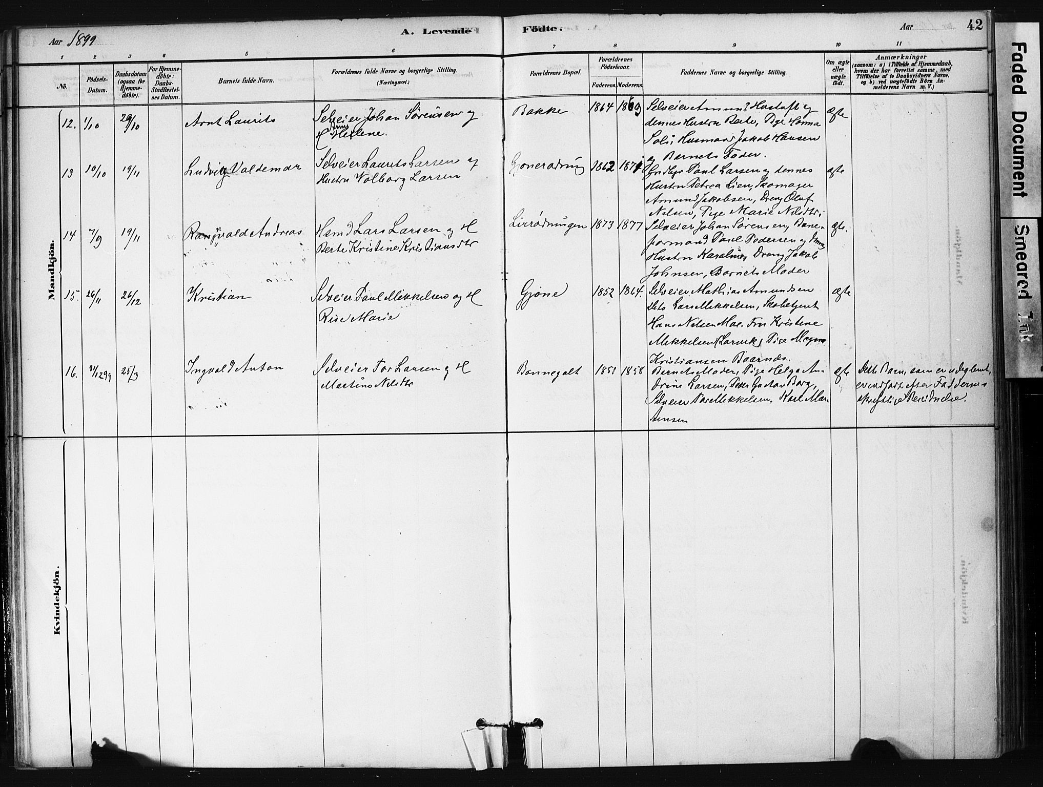 Hedrum kirkebøker, AV/SAKO-A-344/F/Fb/L0001: Parish register (official) no. II 1, 1881-1905, p. 42