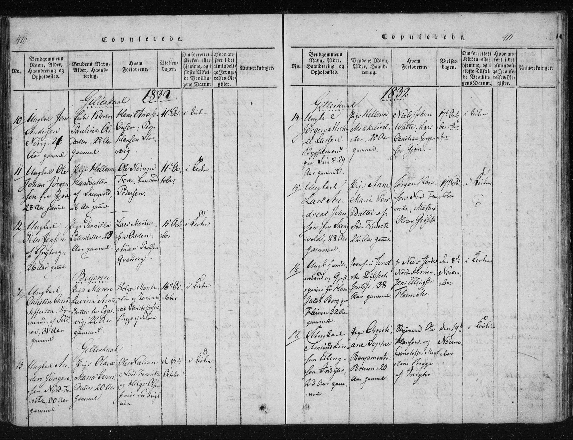 Ministerialprotokoller, klokkerbøker og fødselsregistre - Nordland, AV/SAT-A-1459/805/L0096: Parish register (official) no. 805A03, 1820-1837, p. 410-411