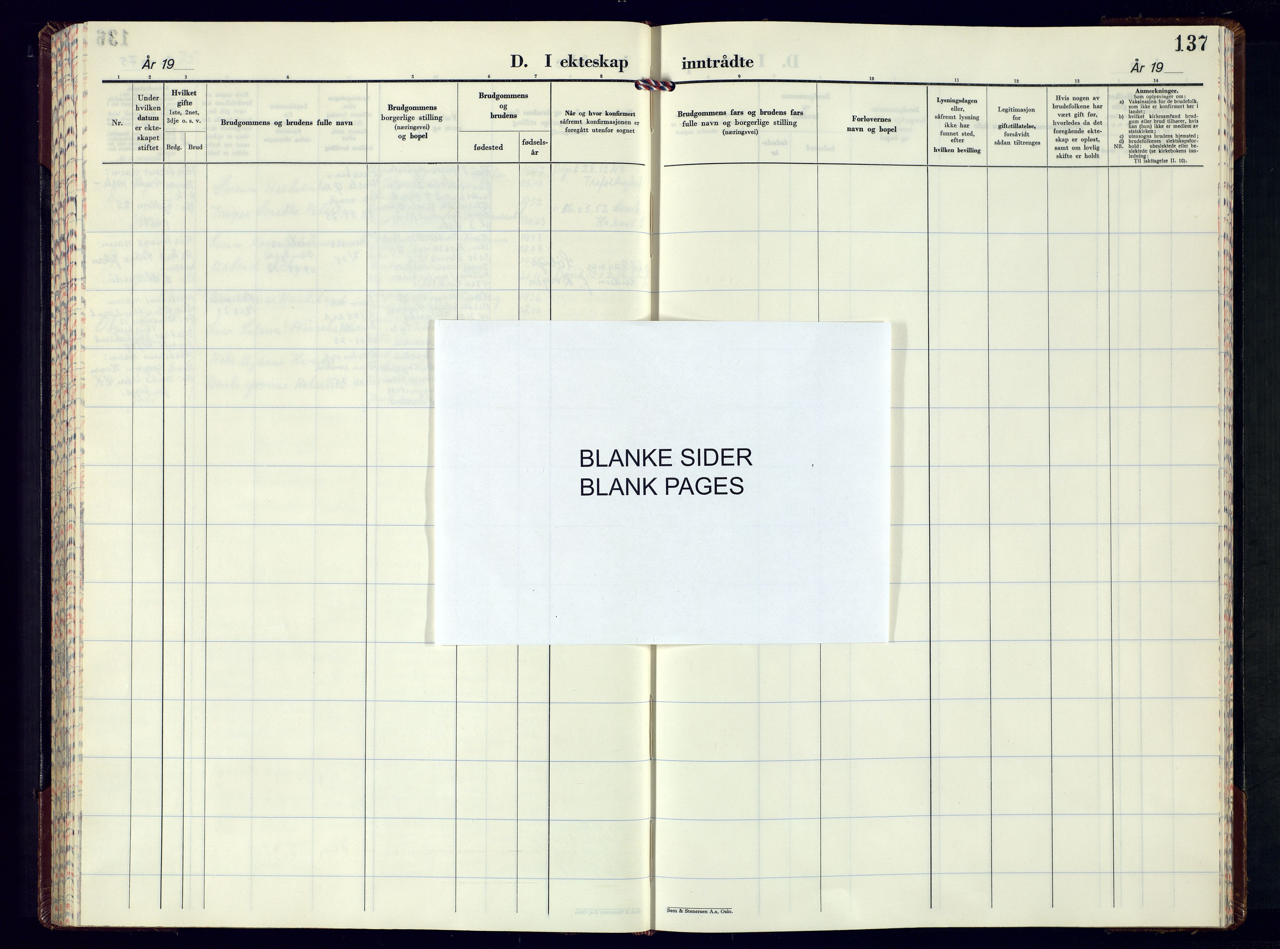 Tveit sokneprestkontor, SAK/1111-0043/F/Fb/L0007: Parish register (copy) no. B-7, 1962-1975, p. 137