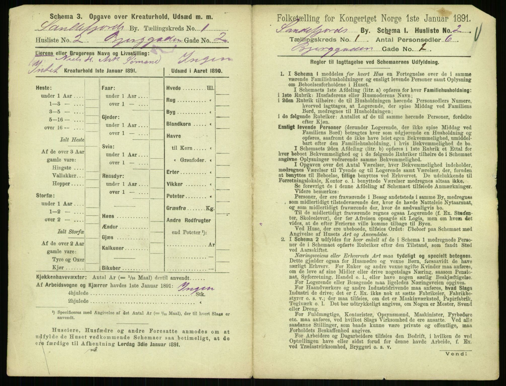 RA, 1891 census for 0706 Sandefjord, 1891, p. 29