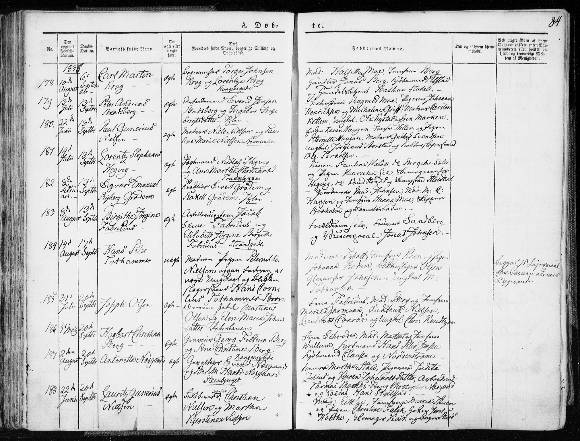 Ministerialprotokoller, klokkerbøker og fødselsregistre - Sør-Trøndelag, SAT/A-1456/601/L0047: Parish register (official) no. 601A15, 1831-1839, p. 84