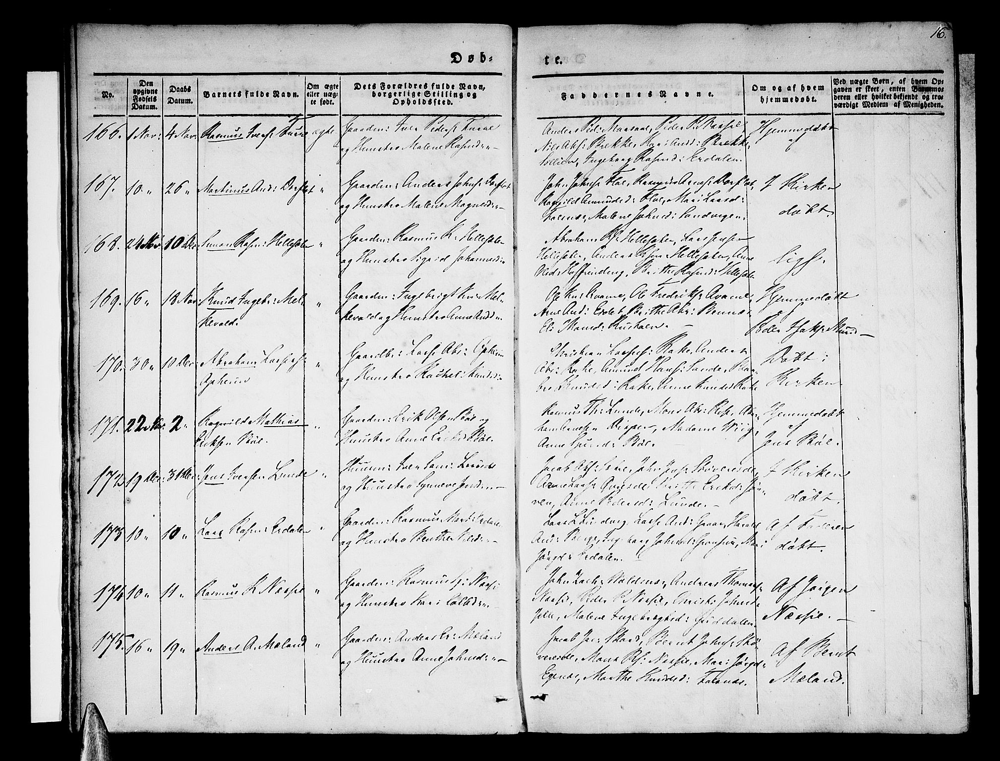 Stryn Sokneprestembete, SAB/A-82501: Parish register (official) no. A 1, 1832-1845, p. 16