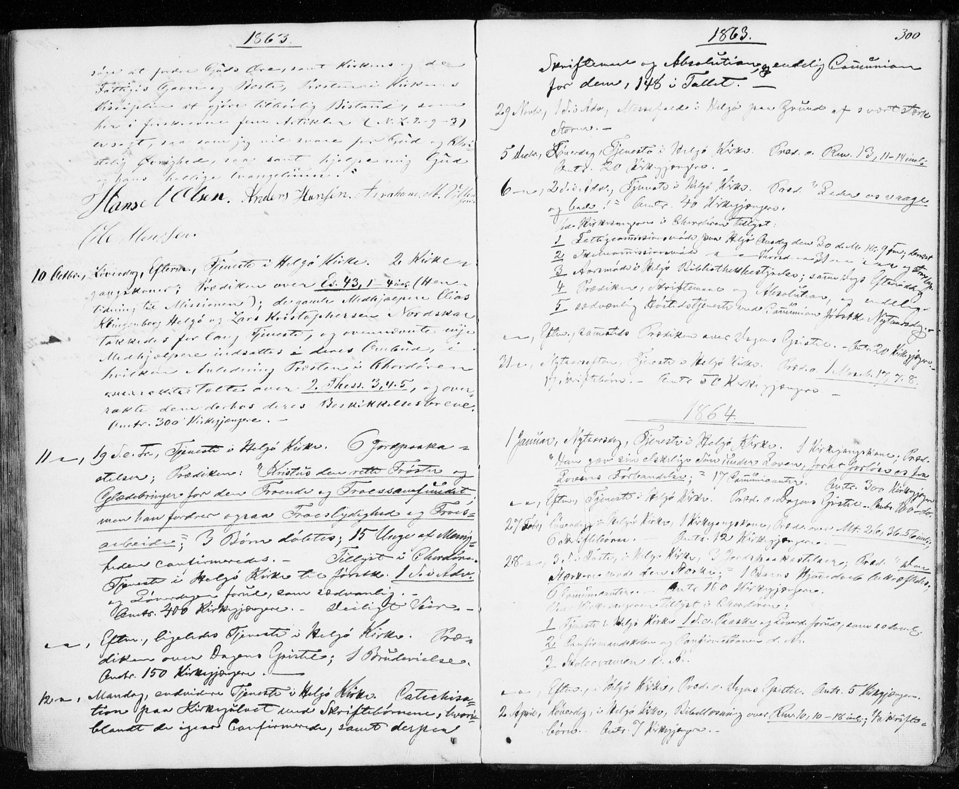 Karlsøy sokneprestembete, AV/SATØ-S-1299/H/Ha/Haa/L0009kirke: Parish register (official) no. 9, 1838-1867, p. 300